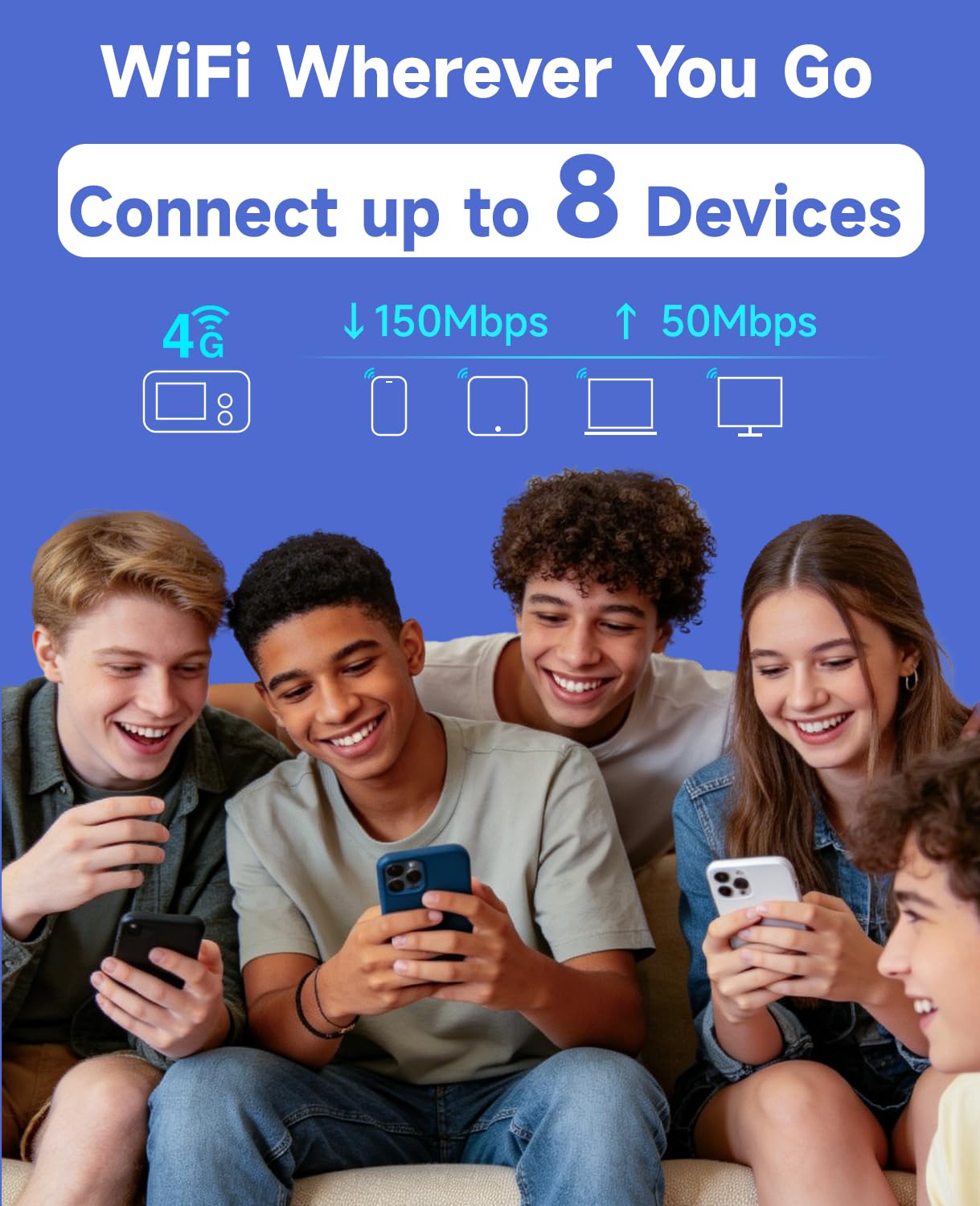 FREEBOT Hotspot WiFi portatile da viaggio - SE Pro 4G Mobile Hotspot con 10 GB di dati USA 30 giorni, 8 dispositivi collegati, router WiFi tascabile con 3000 mAh, copertura oltre 120 paesi, nessuna