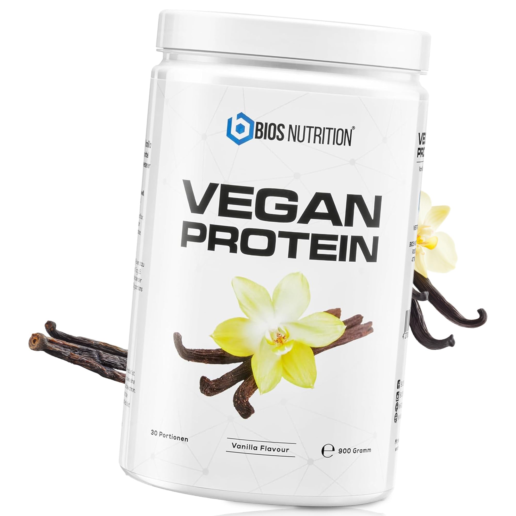 Vegan Protein VANILLA 900 G - Vegan Protein Powder - Naturally Delicious Flavour - Gluten & Soy-Free Vegetable Protein - Bios Nutrition (Made In Germany - View #8