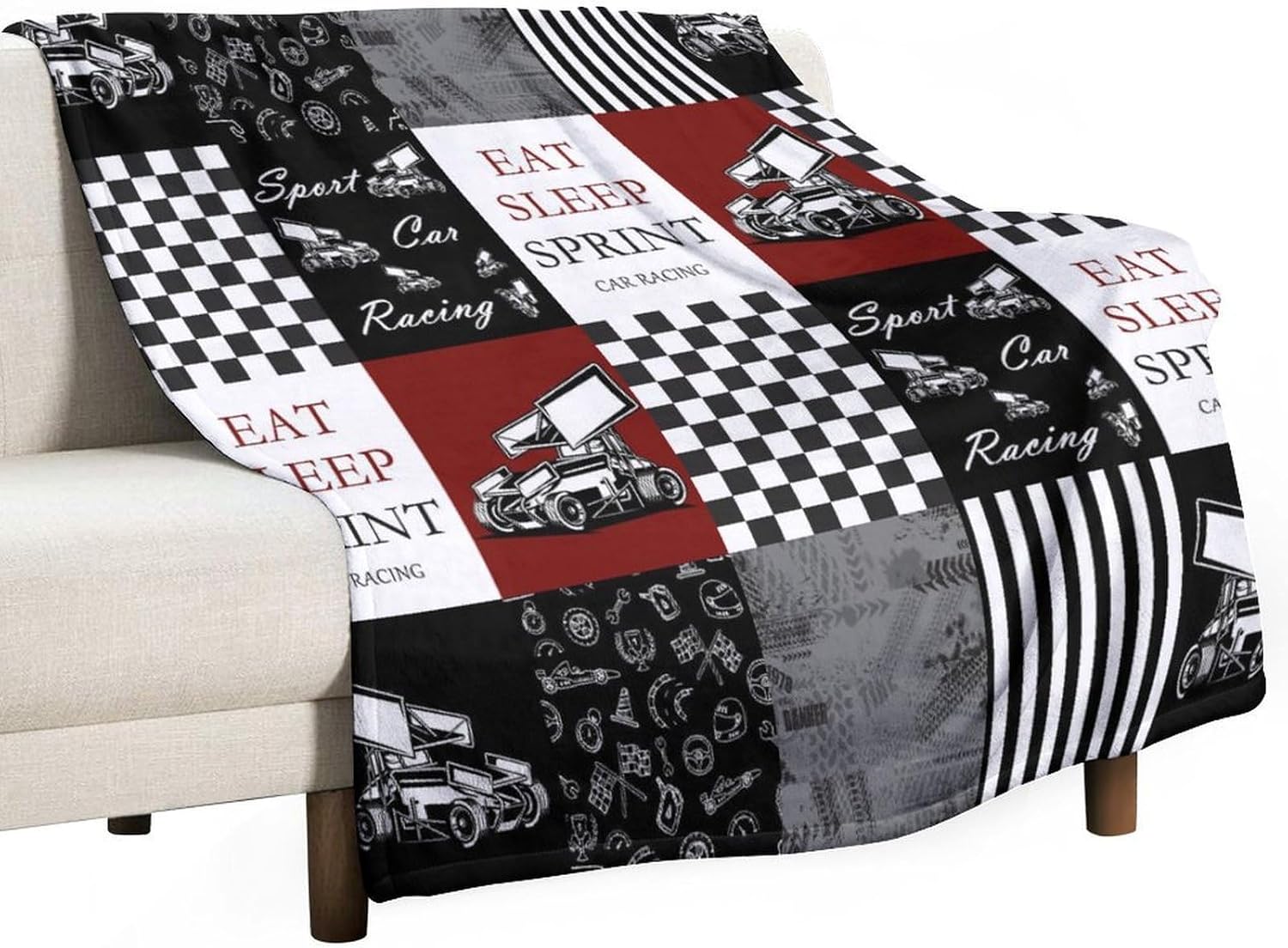 Boho Patchwork Flower Blankets, Vintage Paisley Stitching Floral Art Farmhouse Cottage Rustic Soft Warm Blankets for Couch, Sofa, Chair, Bed, Camping, Picnic, Travel 50x70in