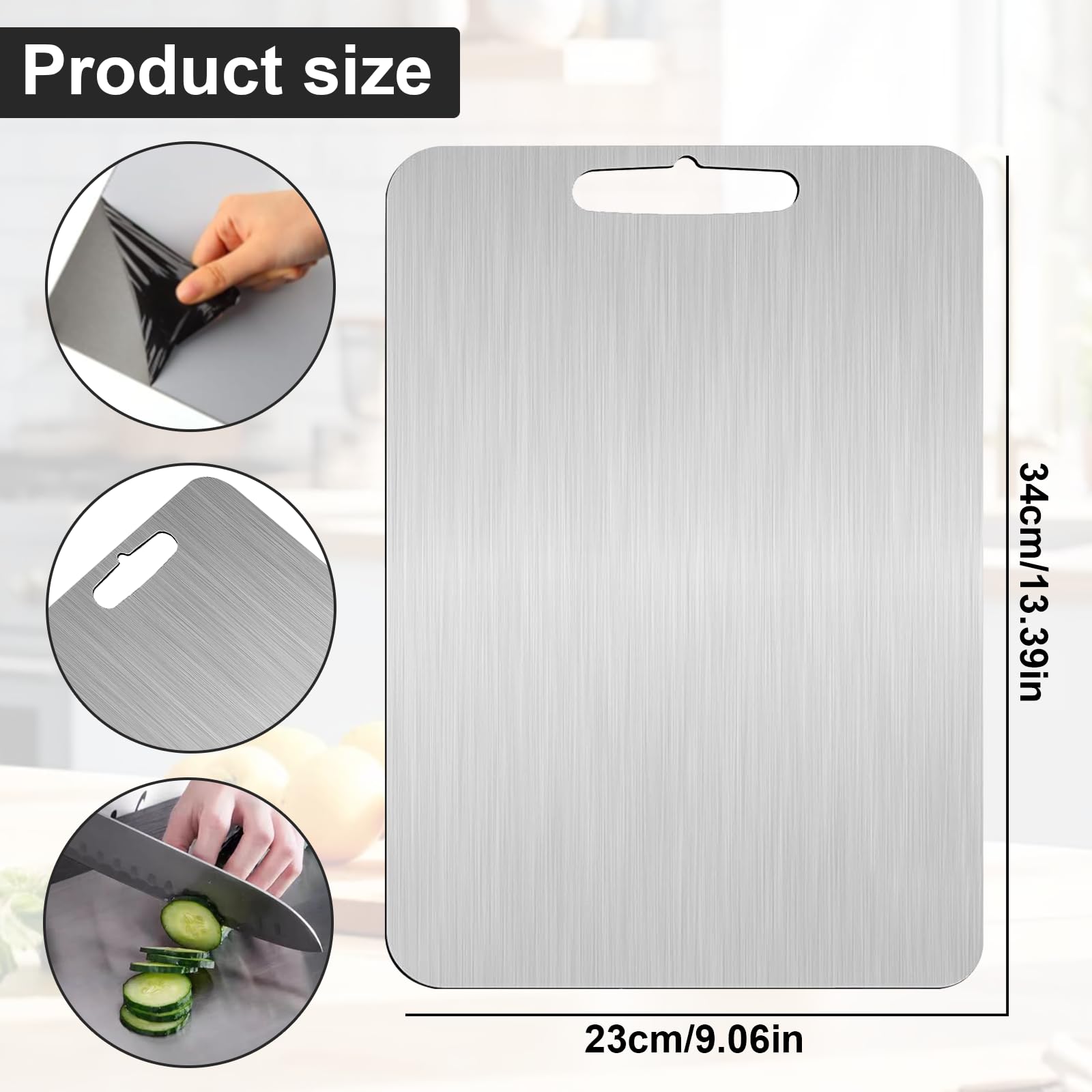 Tagliere Acciaio Inox Tagliere In Titanio, 40 X 28 Cm, 100% Puro Titanio, Per Carne Taglieri In Acciaio