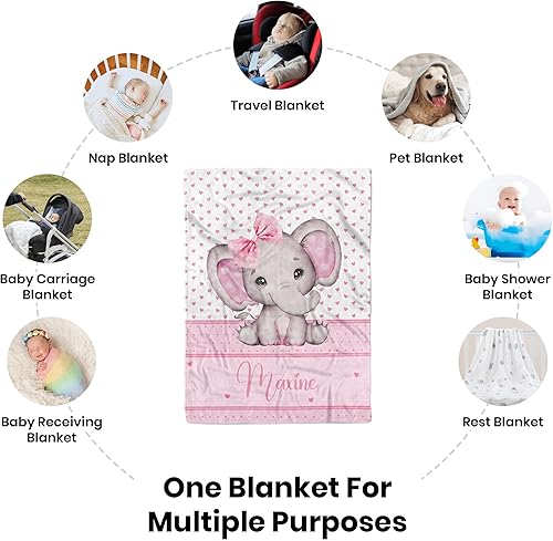 Miniatura 7 de Manta de bebé personalizada para niñas, manta de bebé personalizada con nombre, suave y acogedora manta personalizada con nombre para niños, mantas