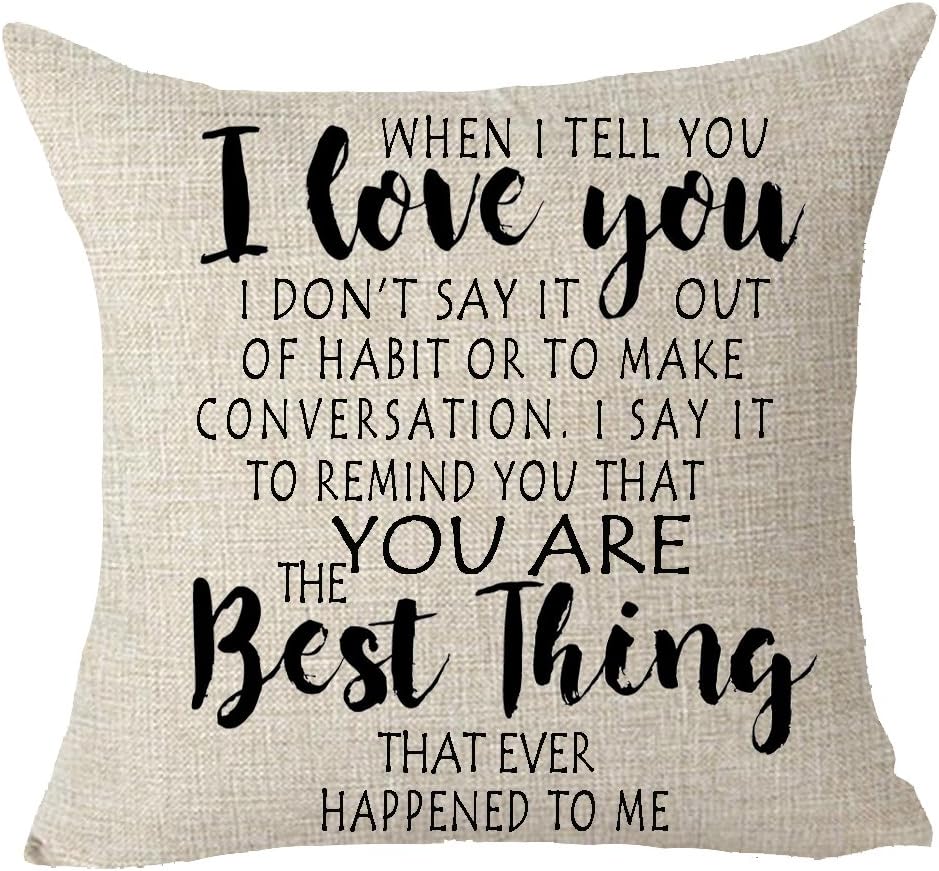 FELENIWPack of 4 Best Sister's Gift Happy Mother's Day to My Daughter Decorative Throw Pillow Cover Cushion Case for Sofa Couch Farmhouse 18x18 inches