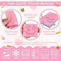Vista 6 de Baroque Fondant Molds for Cake Decorating (3 pcs) Baroque Scroll Border Silicone Molds, Feather Chocolate Candy Molds for Cupcake Toppers, Sugar