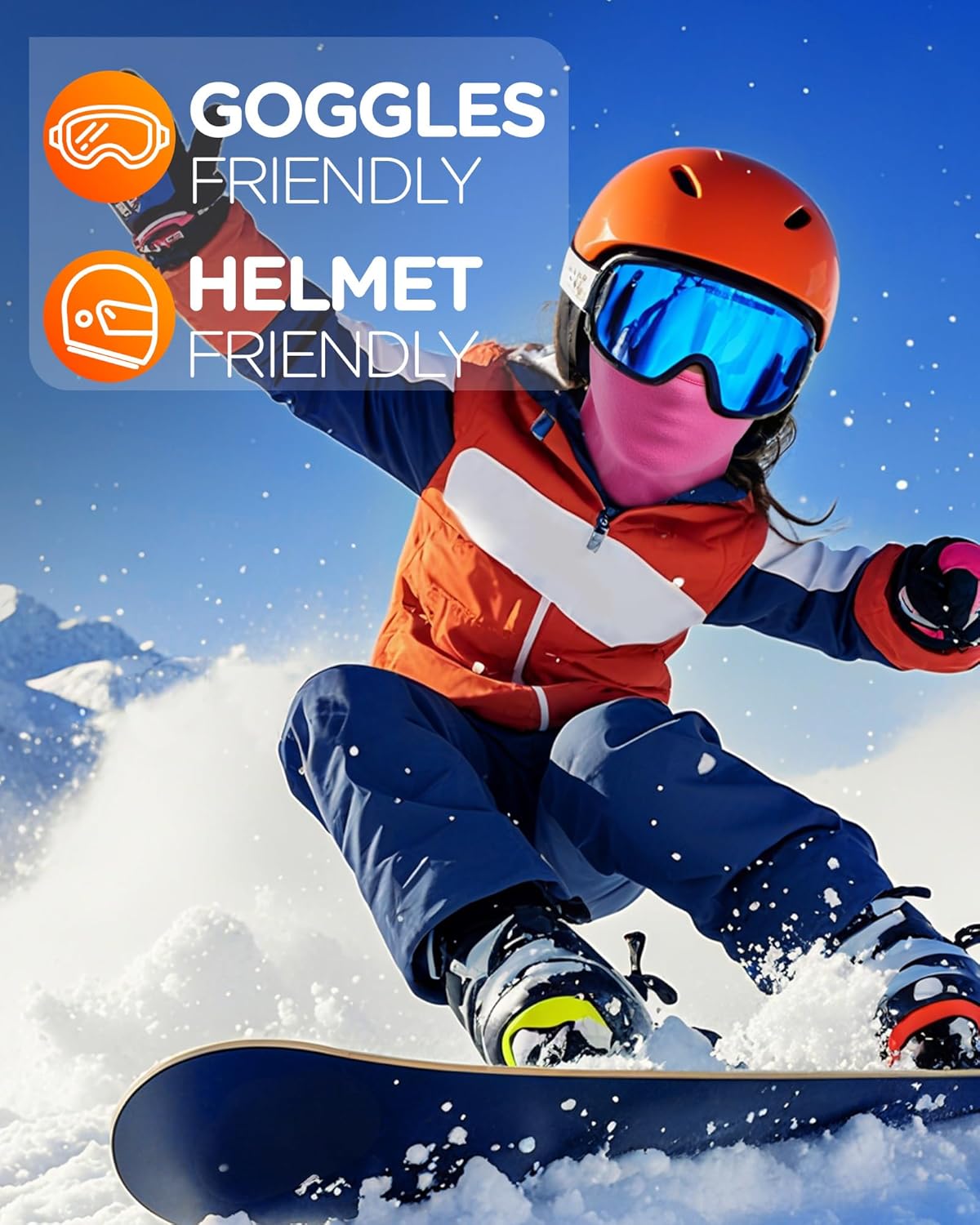 Kids Ski Mask Balaclava, Winter Windproof Full Face Mask for Boys Girls Fleece Neck Warmer for Cold Weather Skiing Cycling - Image 5