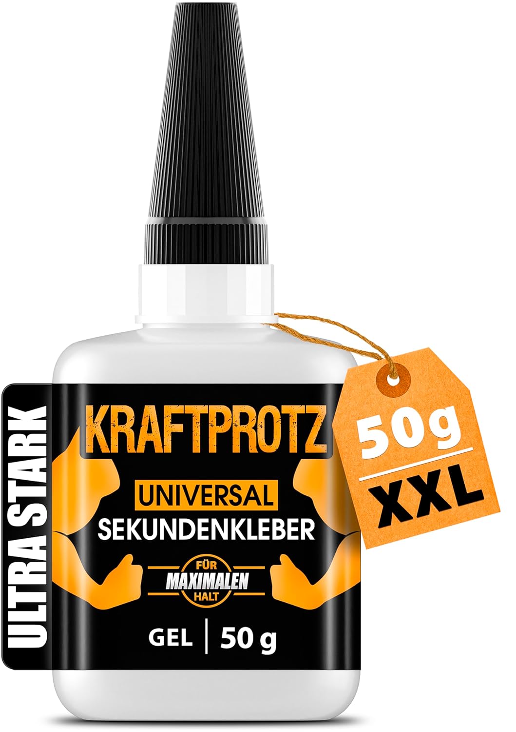Sekundenkleber extra stark Gel 50 g – XXL Superkleber für Holz  Metall  Kunststoff  Glas – tropffrei  hitze- & wasserfest – für Reparaturen in Haushalt  Werkstatt  Auto  DIY & Modellbau – KRAFTPROTZ