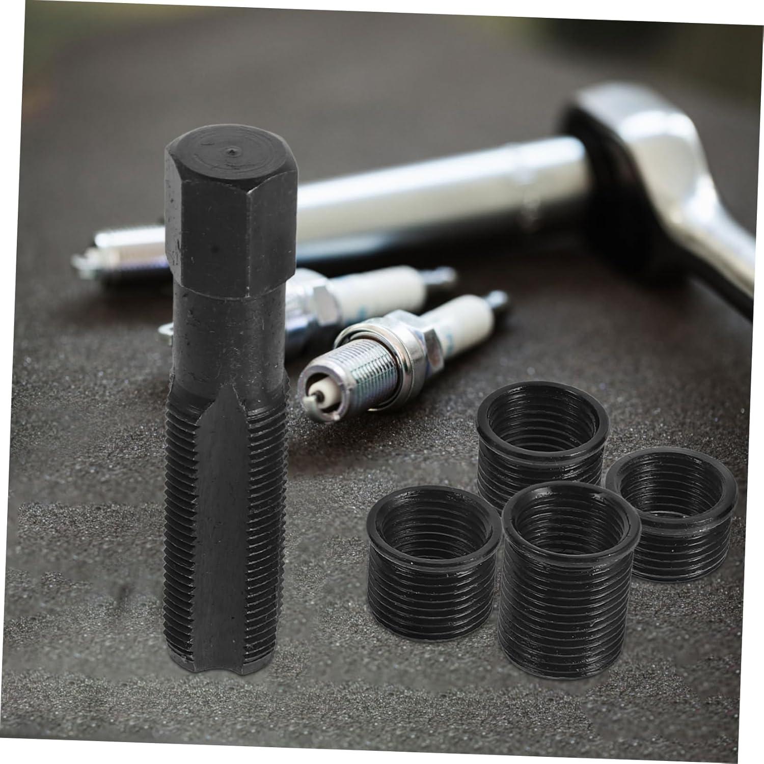 PartyKindom Complete Car Thread Repair Kit 14mm Spark Plug Re-Threader Set for Engines