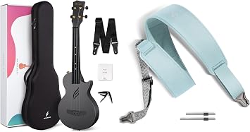 Enya Concert Ukulele Nova U 23 Carbon Fiber Travel Ukulele with Beginner Kit includes online lessons & enya Magnetic Strap