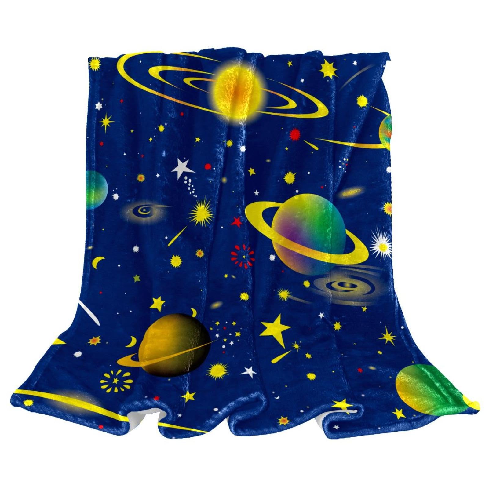 Couverture polaire planète galaxie pour canapé et lit 150x200cm
