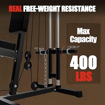 Home Gym Station, Multifunctional Home Gym Machine, All in One Workout Machine for Full Body Strength Training, LAT Pull Down, Chest Press, Leg Extension