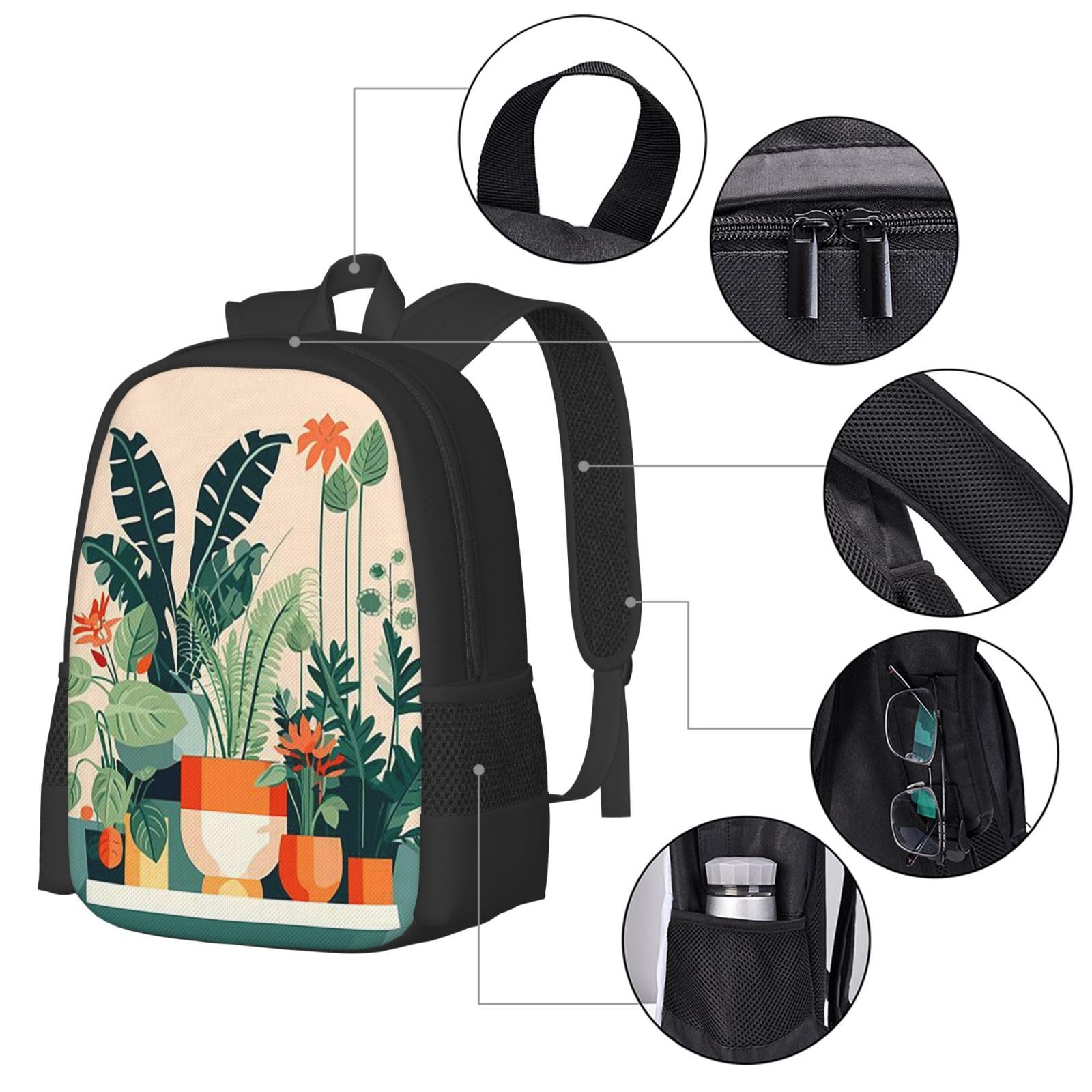 Szczęśliwy plecak gitarzysta unisex 15,6 cala laptop czarny Oxford plecak