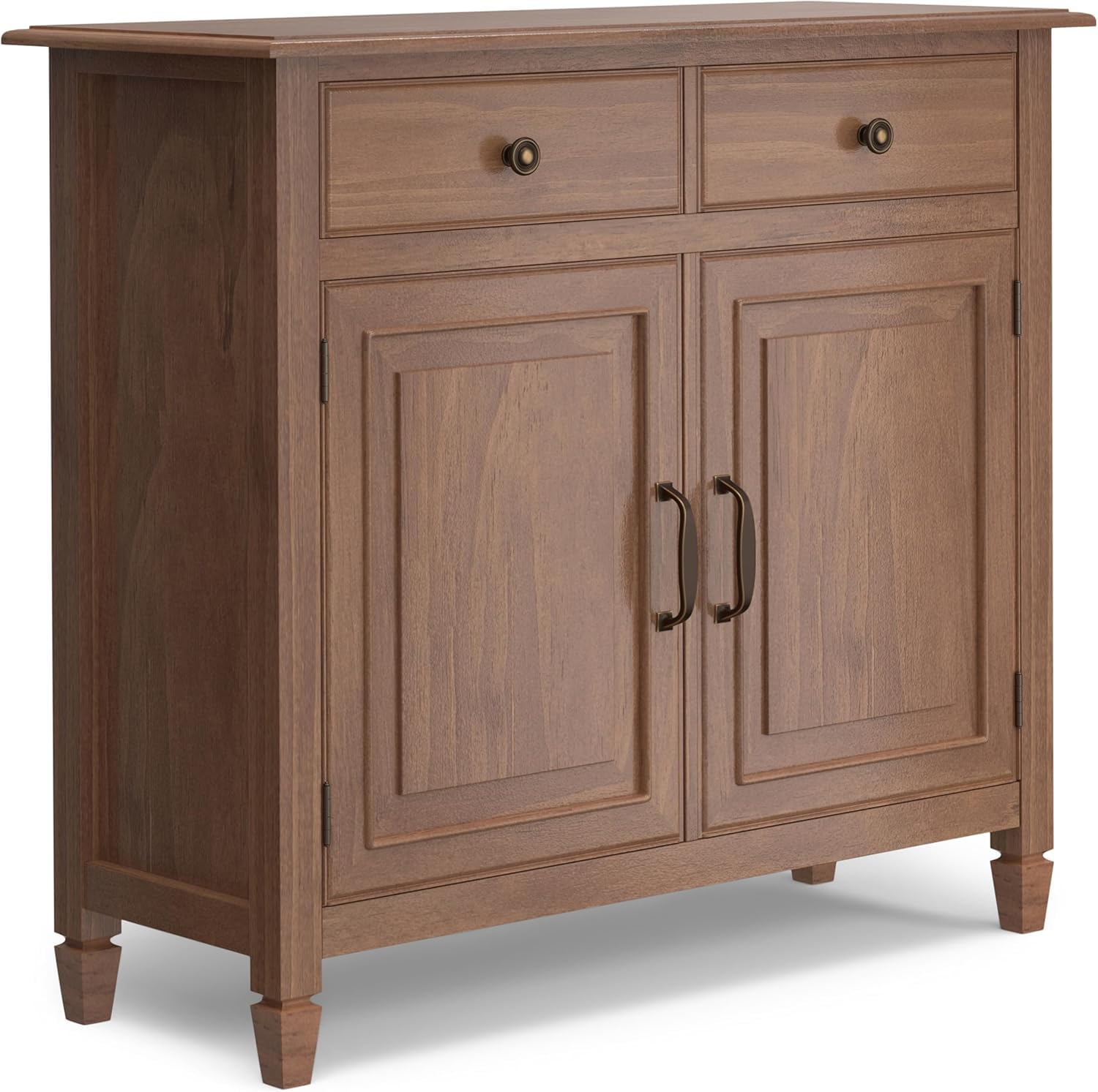 Bablon 40 inch Wide Traditional Entryway Storage Cabinet in Black for The Living Room, Entryway and Family Room (Medium Saddle Brown)-image-2