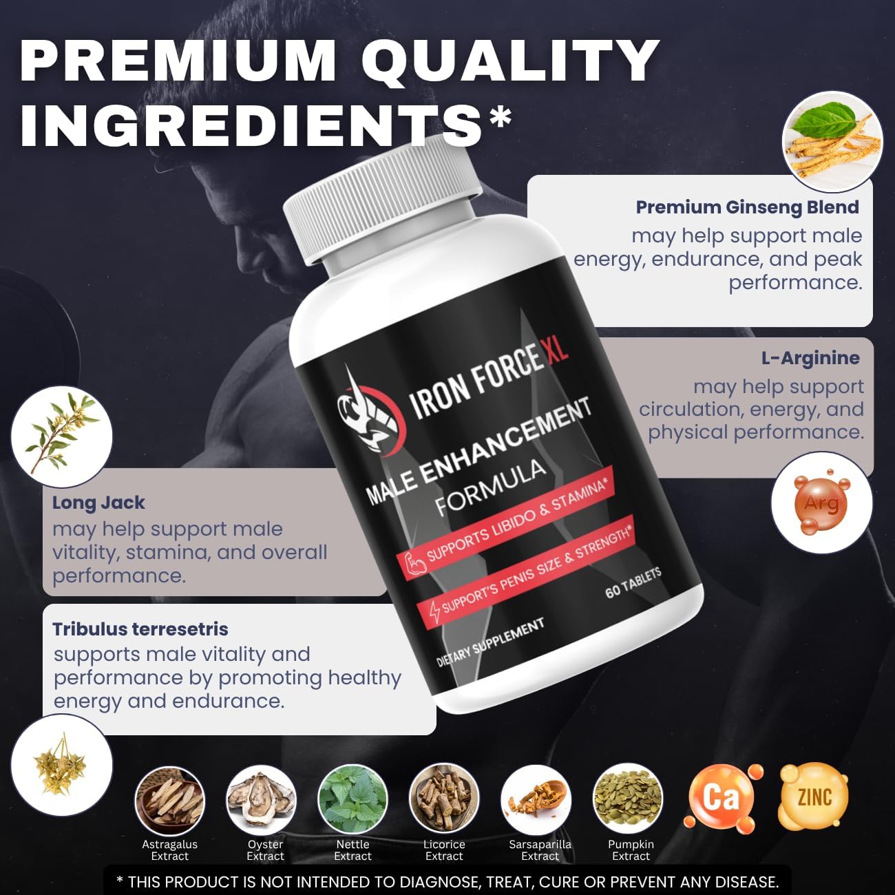 Iron Force XL Pills for Men, Iron Force XL Supplement Male Support Formula*, 60 Count