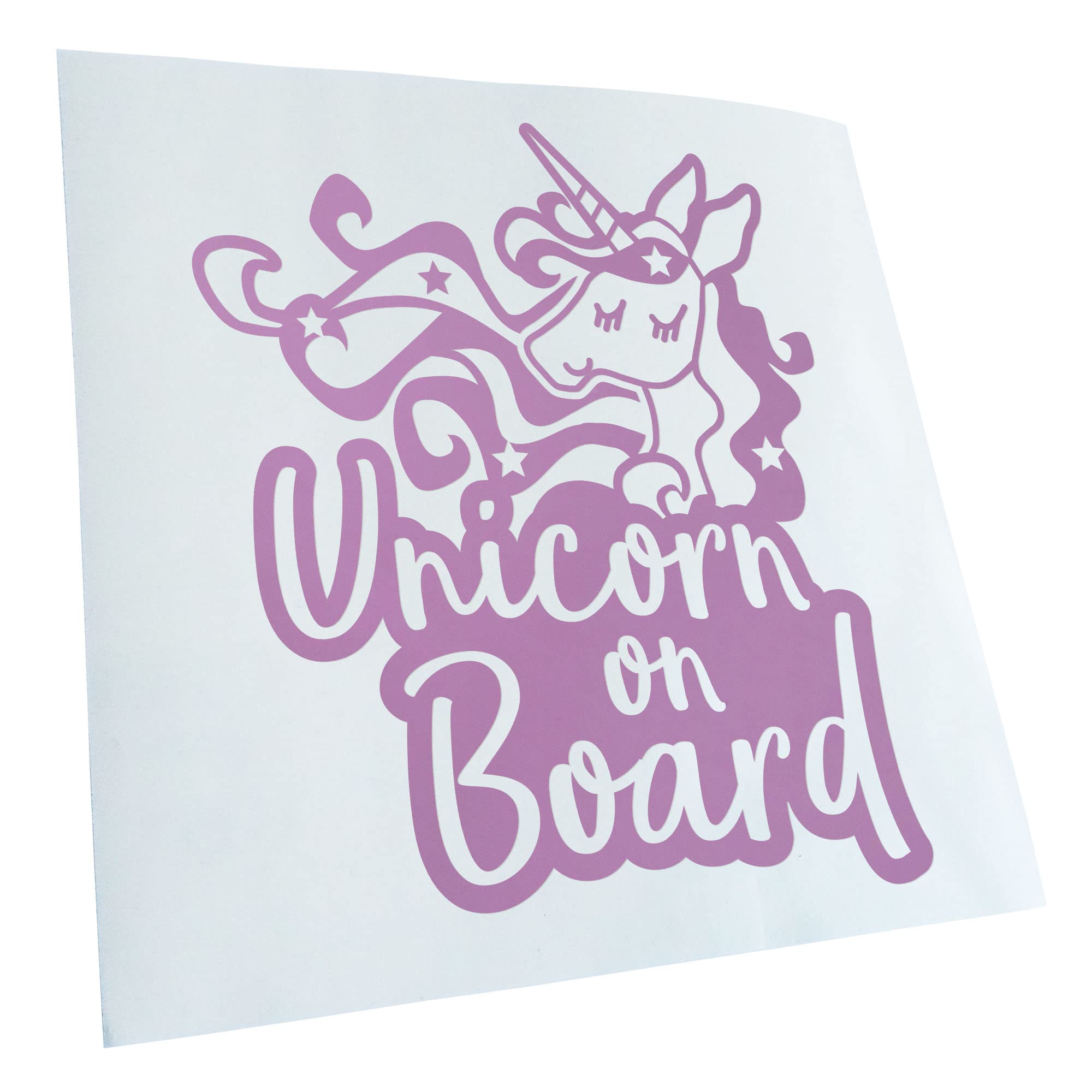 Kiwistar - Car Sticker - Unicorn on Board Unicorn - Lilac - 40 x 33 cm - Rear Window Car Sticker Weatherproof for Car Truck Moped Truck - Sticker Exterior Self-Adhesive Tuning Accessories for Windows