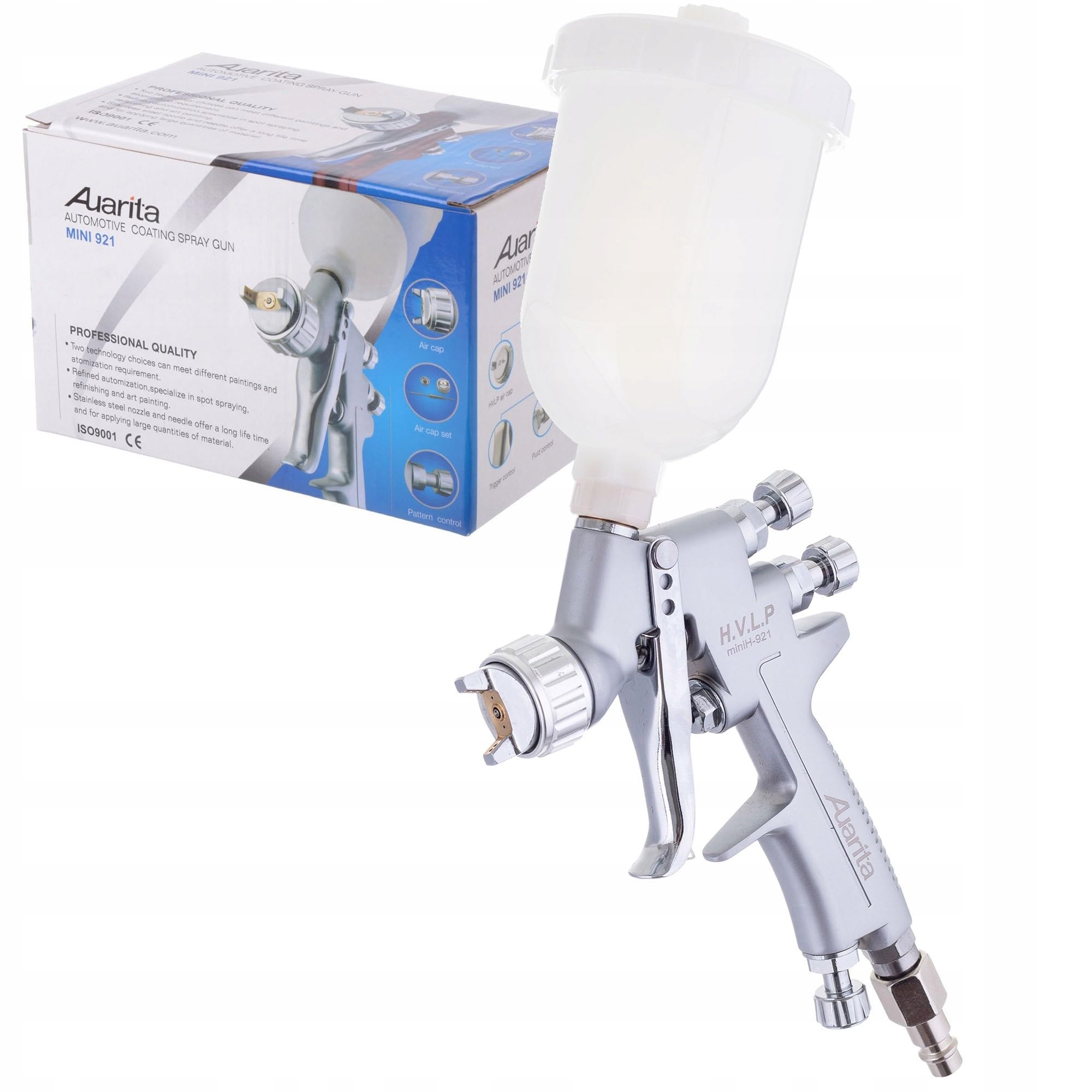 HVLP Mini H-921 Pistolet pulvérisateur à Technologie Buse de 1,2 mm Durable Capacité de 250 ML pour la Peinture Trois Modes de réglage Très Efficace Bon pour Les matériaux Lourds