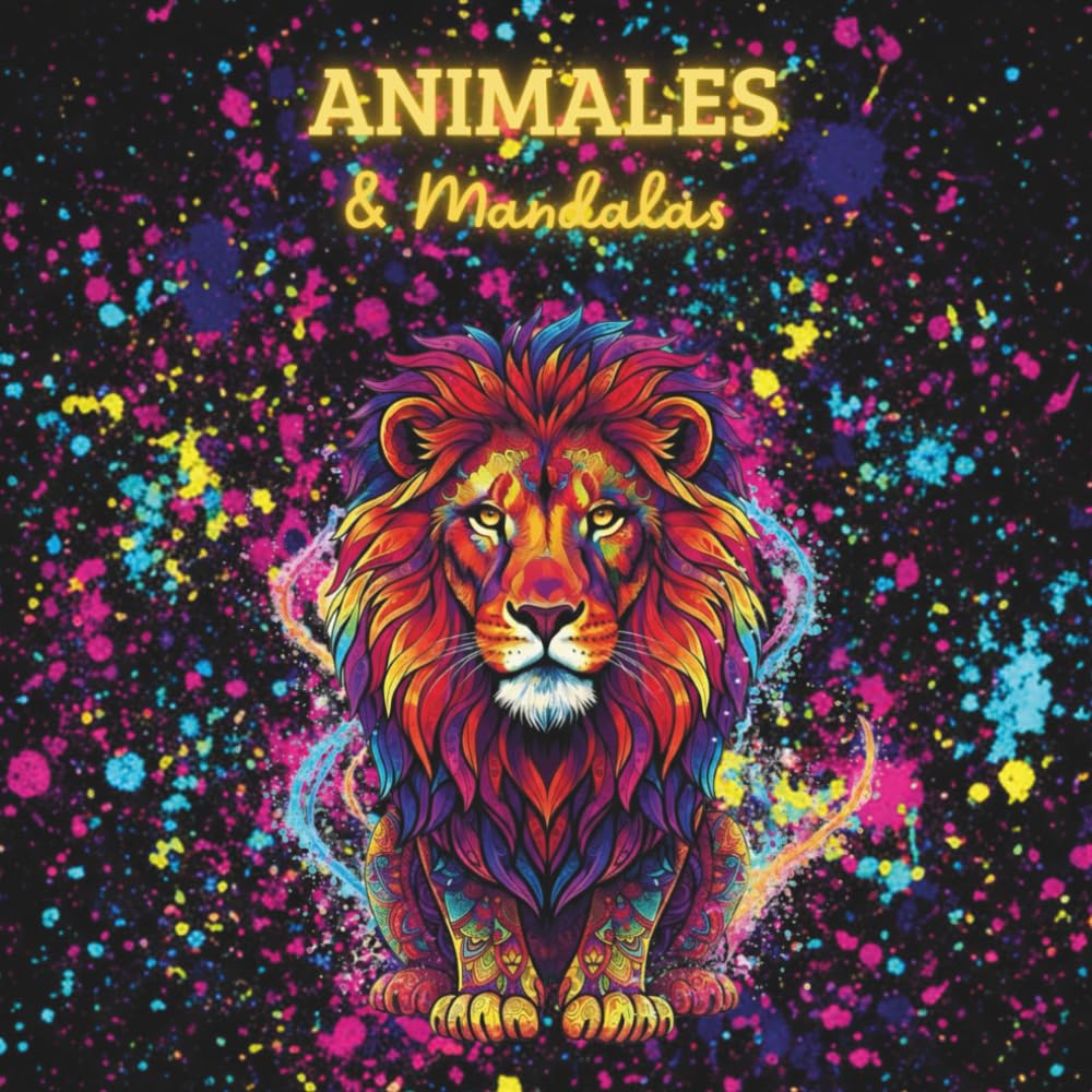 Animales y mandalas: Arte Terapia de Alto Contraste para Relajación y Meditación