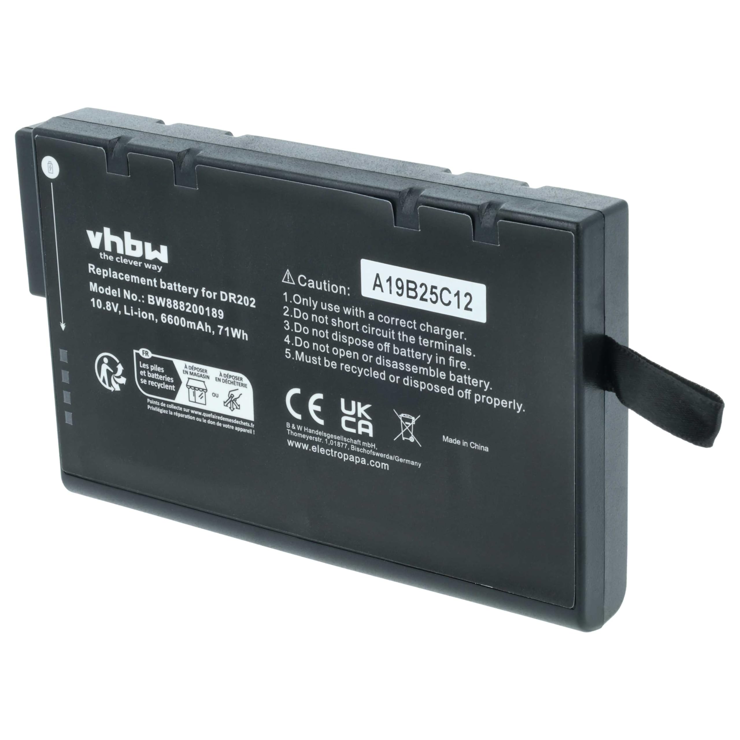 vhbw batteria compatibile con Duracell DR-202 notebook (6600mAh, 10,8V, Li-Ion)
