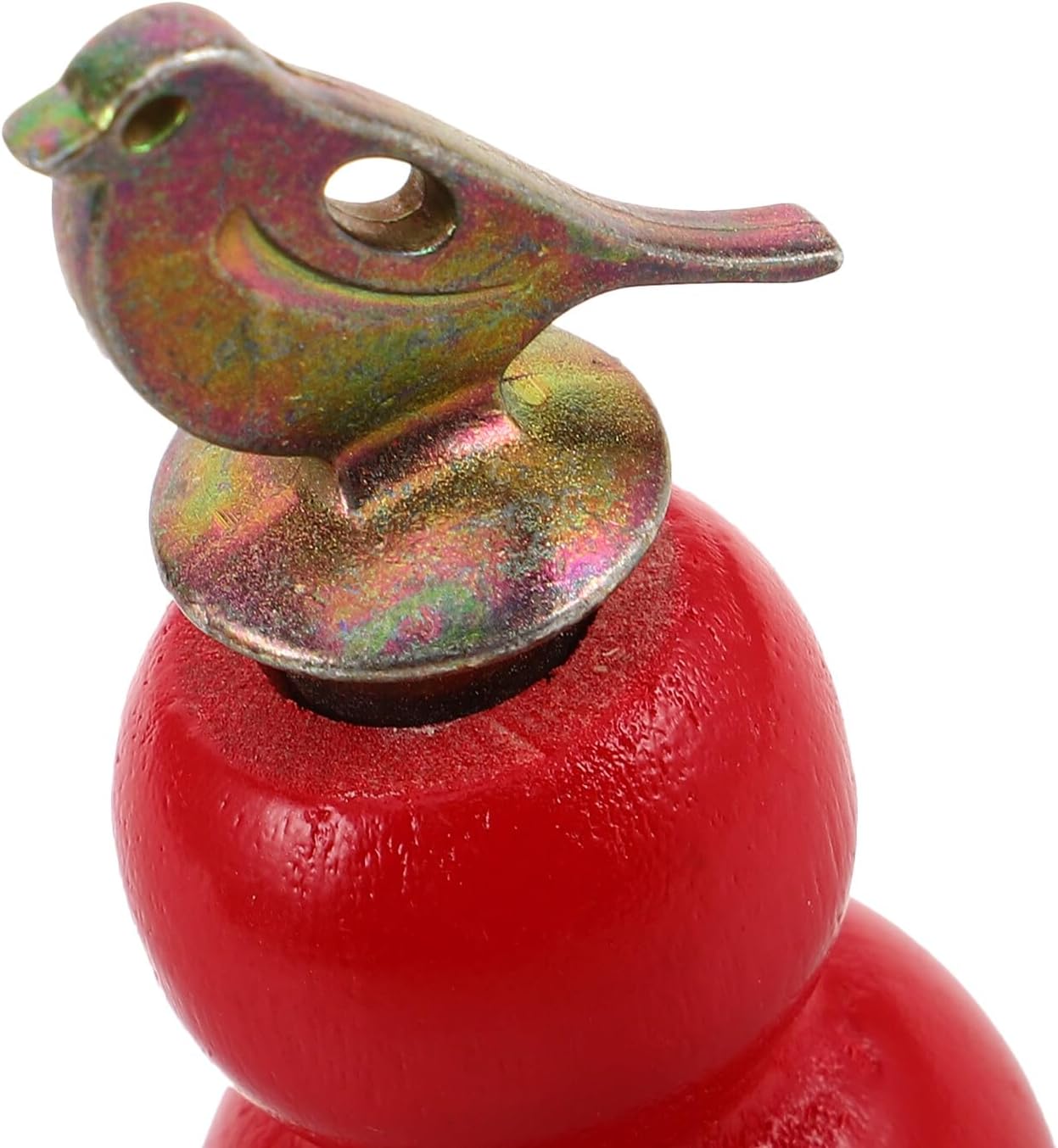 Handmade Bird Whistle Toy with Bird Call Tones, Wood Metal Red image 3
