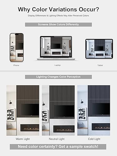 Miniatura 8 de Mollywell Paneles de madera para pared, instalación que ahorra tiempo, decoración de pared de listones de madera versátil, diseño acanalado mejorado