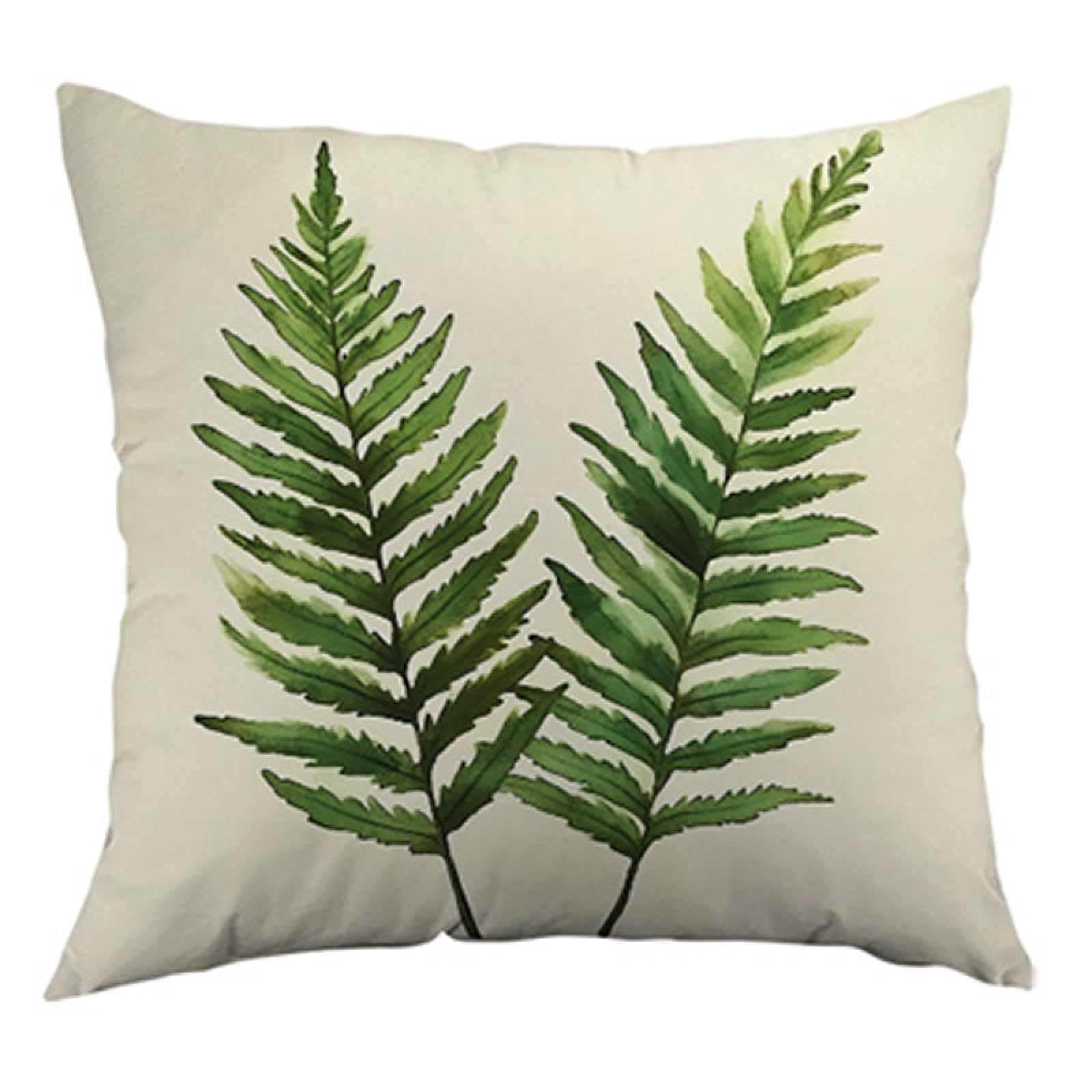 Siebe Green Leaves Cushion Covers 60 Large Cushions With Covers Included - Linen Square Decorative Throw Pillowcases With Invisible Zipper, For Livingroom Sofa Bedroom