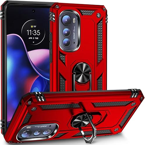 Miniatura 9 de Funda de grado militar para Moto Edge 2022, funda de metal giratorio de 360 grados, soporte de soporte, armadura, resistente a prueba de golpes,