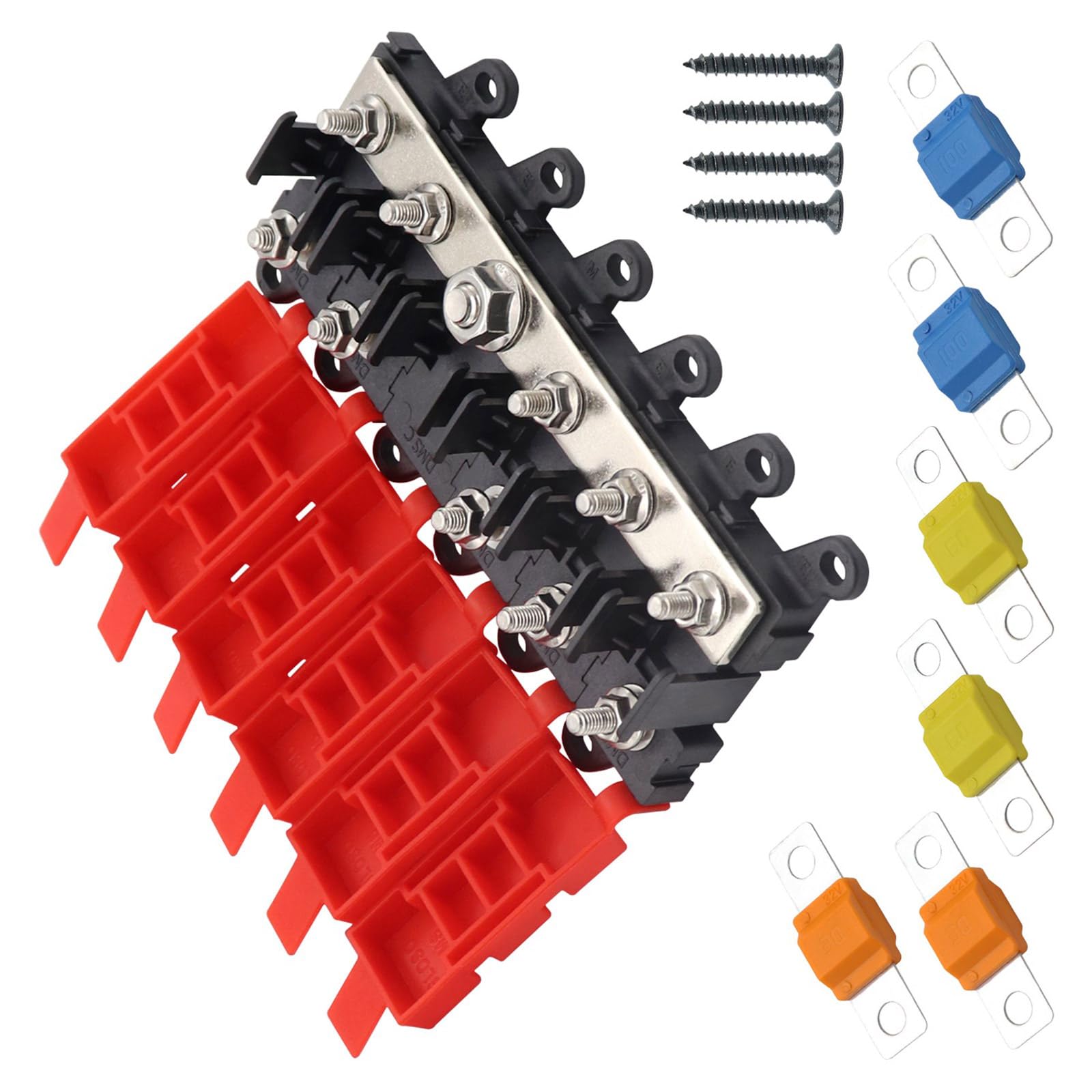Bloque de alto rendimiento 500-A Diseño Silicona Cubierta para Coche Marino Electric Bloques Fusibles Bloques, Sola Circuito Automotriz Portafusibles