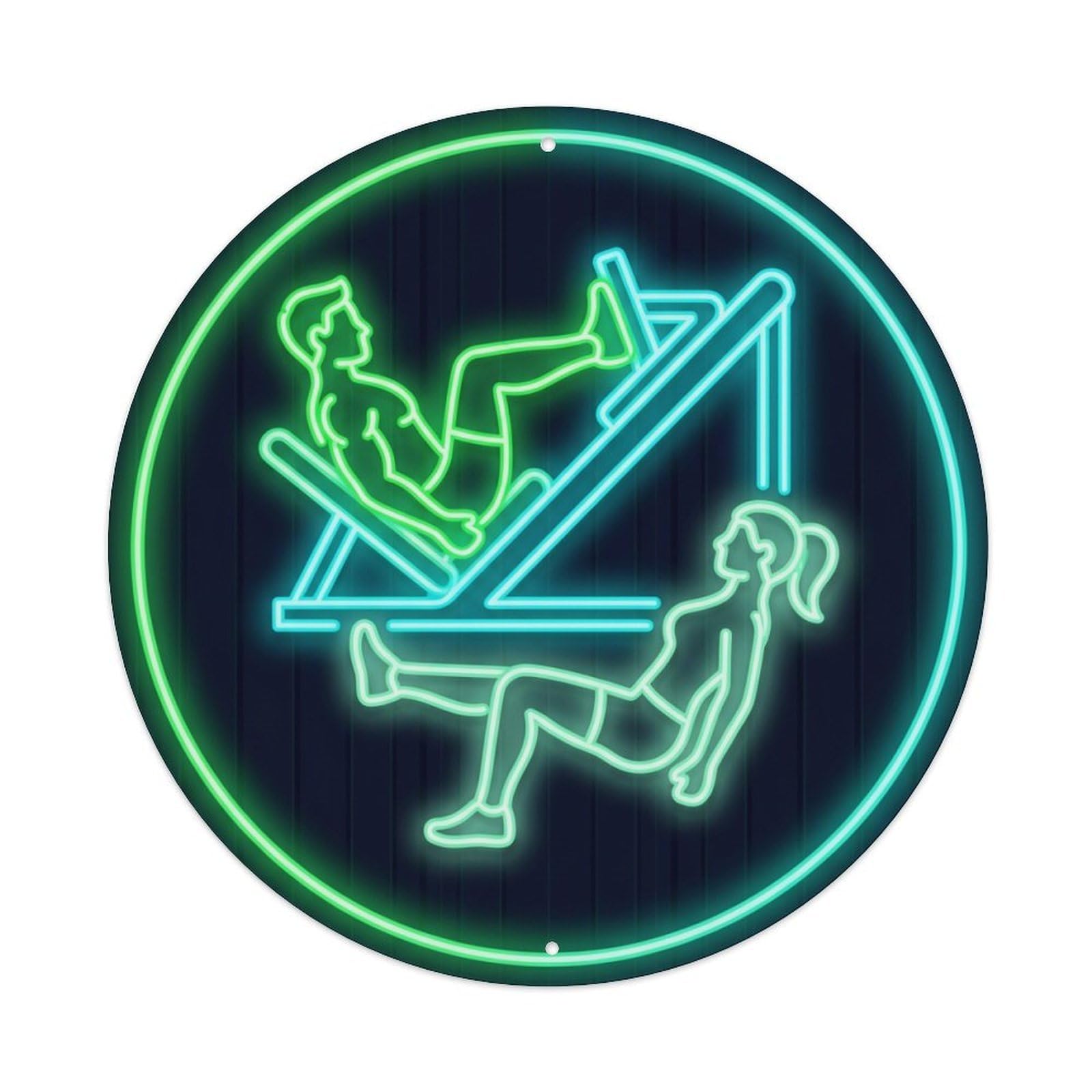 Yrnq 8X8inch Vintage Style Vintage Faux Neon Gym Retro Bodybuilding Fitness Goals Metal Tin Sign