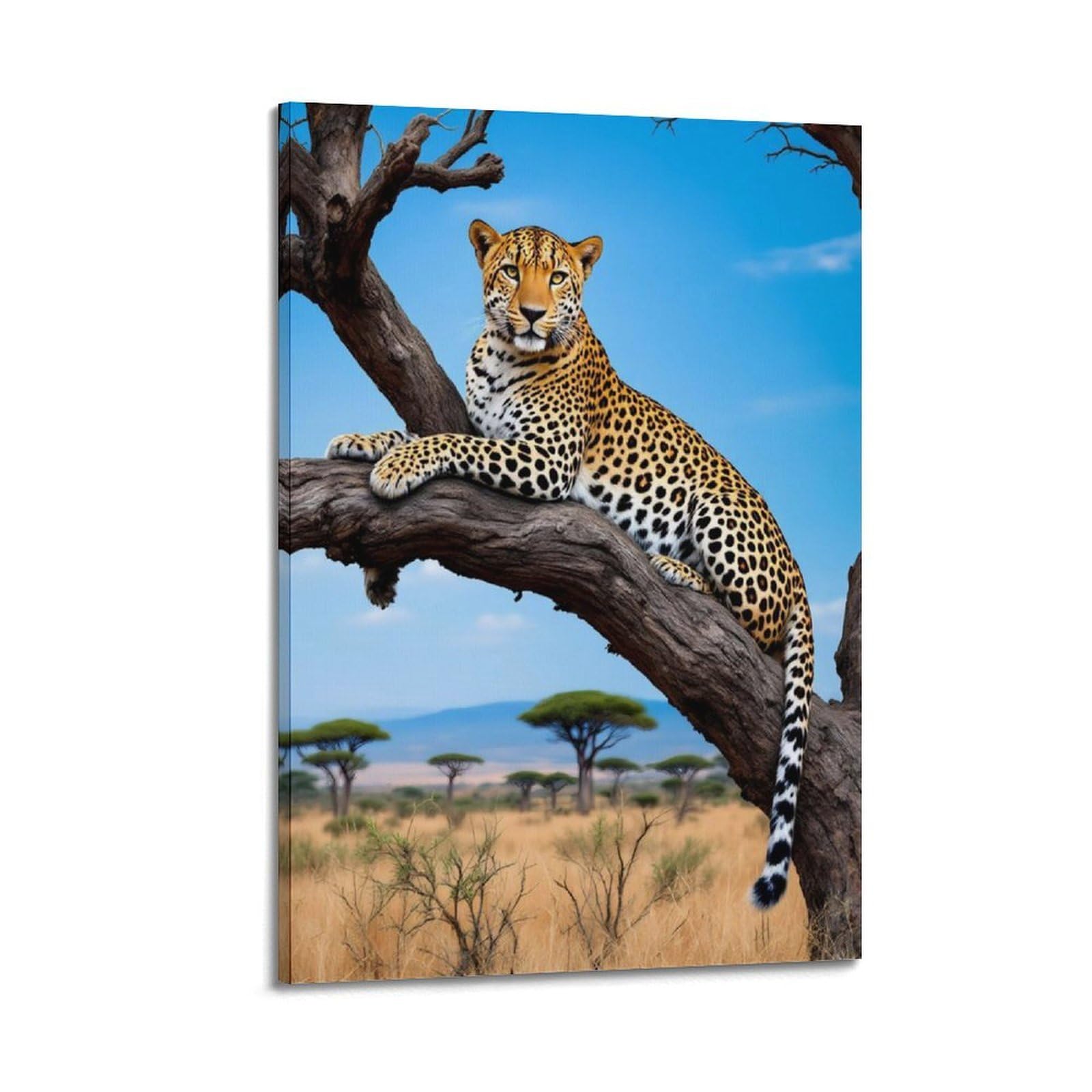 Décoration guépard sur branche moderne à suspendre 20x30