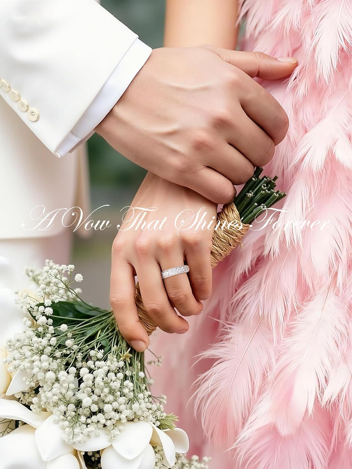 Wedding Engagement Gift for Wife, Moissanite Wedding Band for Women D Color VVS1 Eternity Ring, White Gold Plated S925 Sterling Silver Comfort Fit Bridal Band Hypoallergenic - Image 2