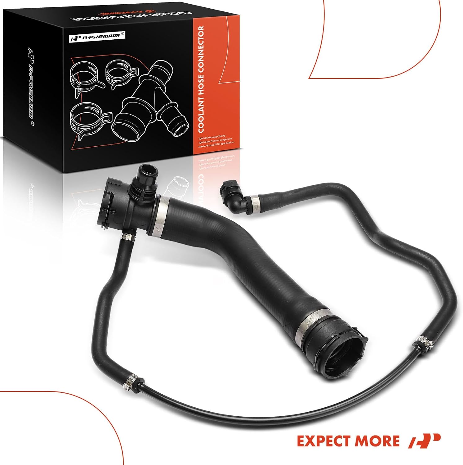 A-Premium Upper Radiator Coolant Hose Compatible with BMW E60 Series 535i 2008-2010, 535i GT 2010, 535i xDrive 2009-2010, 535xi 2008