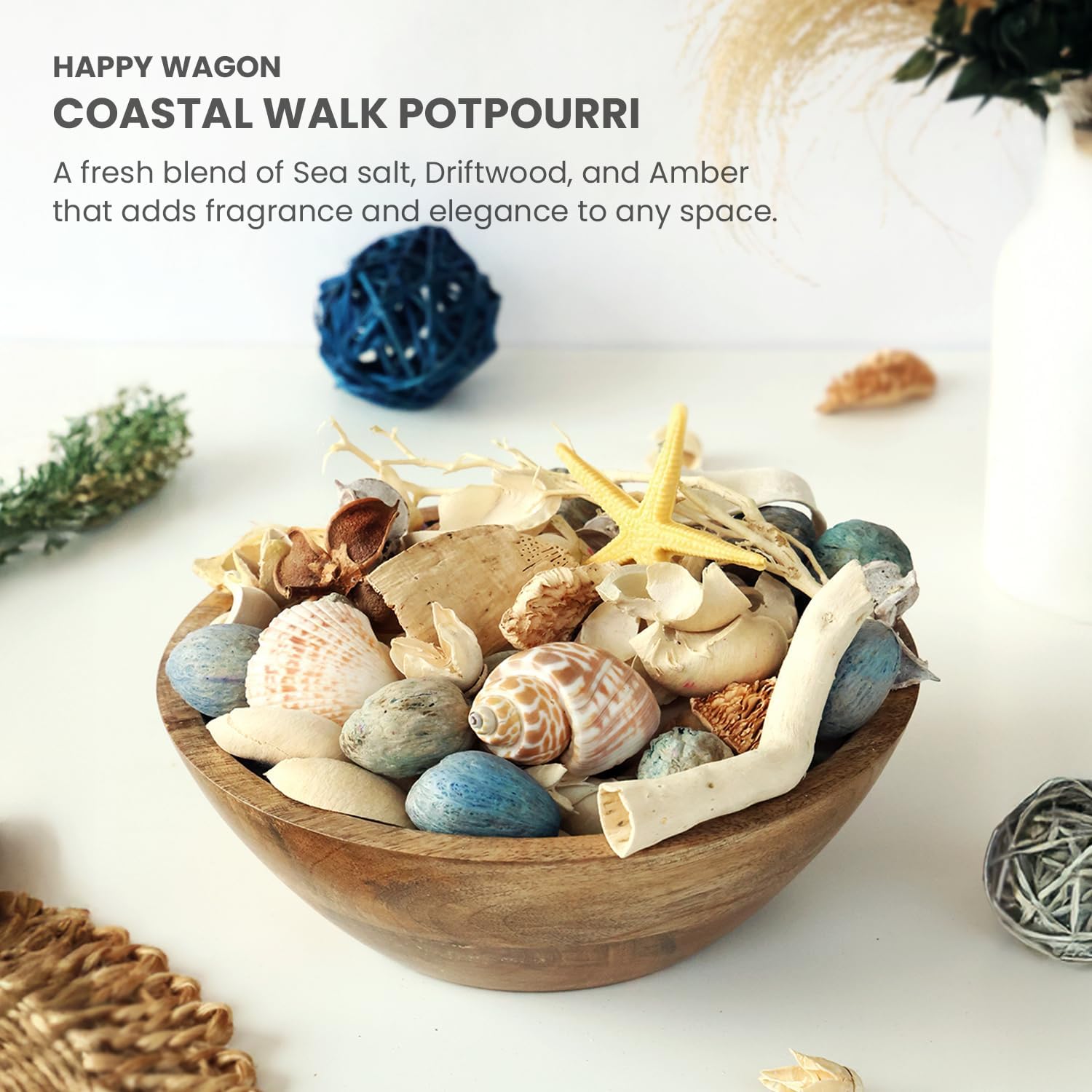 Scent Tattva | Ocean Breeze Potpourri | 250 GMS | Citrus and Musk | Home and Office Decoration | Dried Flowers and Leaves | Multicolor