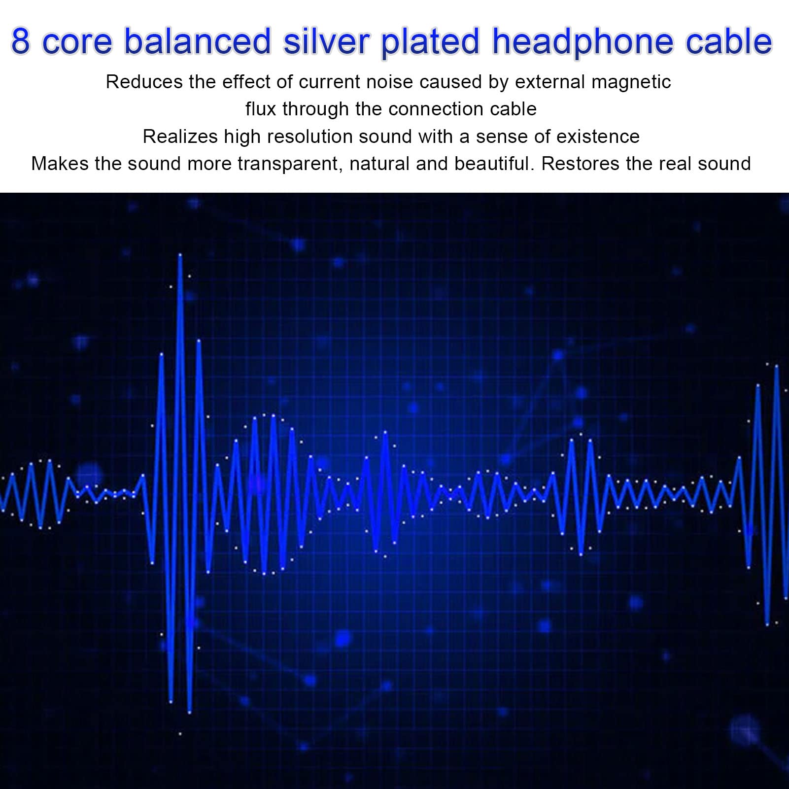 Cavo per Cuffie, da 2,5 MM a Doppio 3,5 MM, Eliminazione Dell'effetto Pelle, Cavo per Cuffie Placcato Argento Bilanciato a 8 Core, Cavo per Cuffie con Stabilità ad Alta Frequenza per Mdr Z7 Z1r