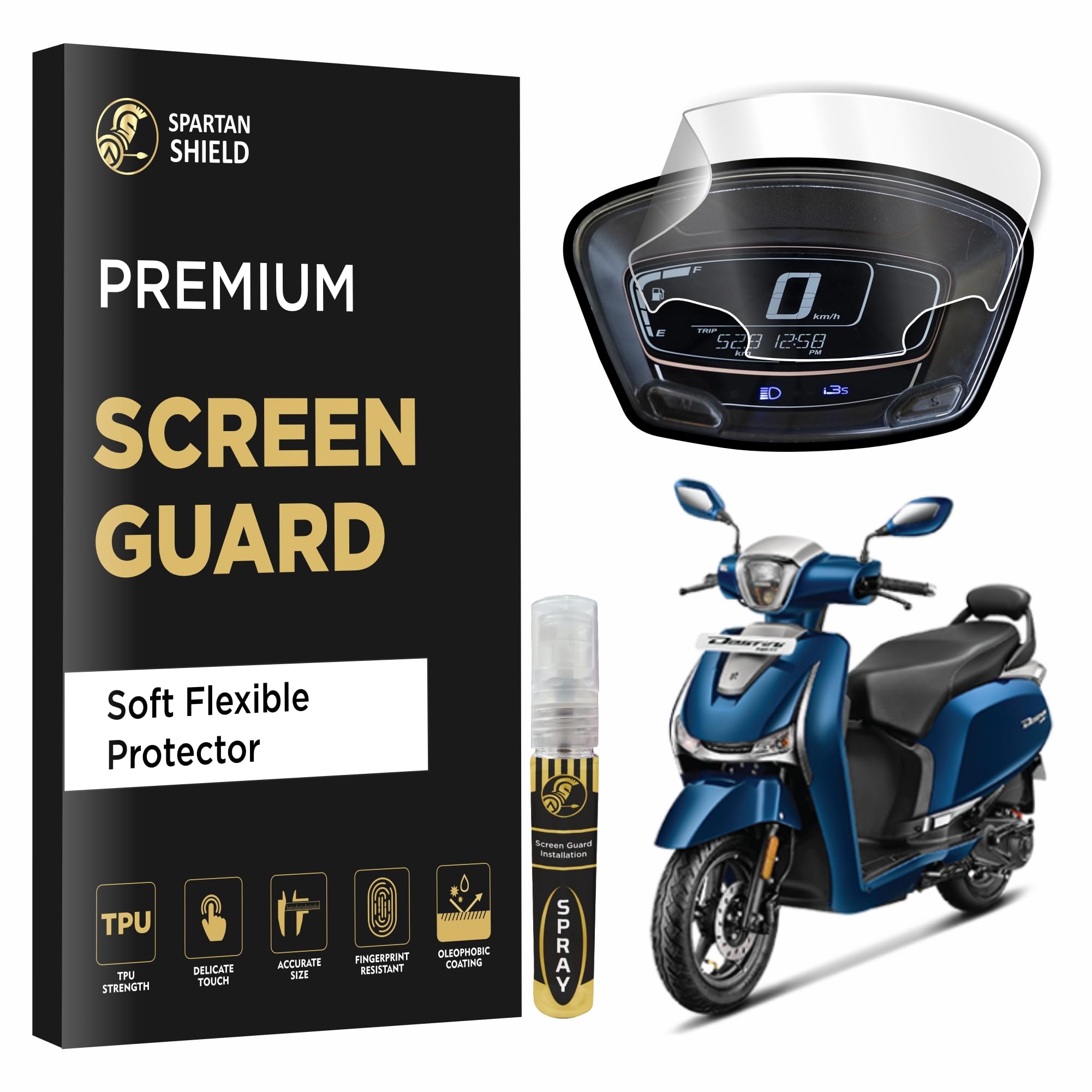 Spartan Shield Scooty Digital Meter Screen Protector For NEW HERO DESTINI 125 - ZX & ZX+ [2024 Facelift] || SOFT FLEXIBLE TPU Instrument Cluster FILM Guard || Bike Digital Speedometer Accessory 2025 [Not Tempered Glass]-image-39