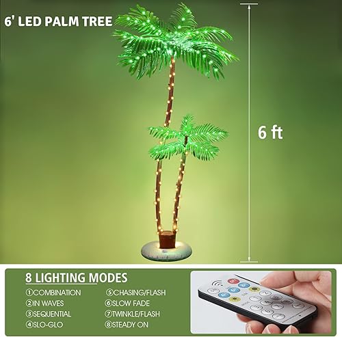 Miniatura 4 de Palmeras solares iluminadas para patio exterior, barra Tiki para piscina, terraza, decoración al aire libre, luces LED artificiales para árbol de