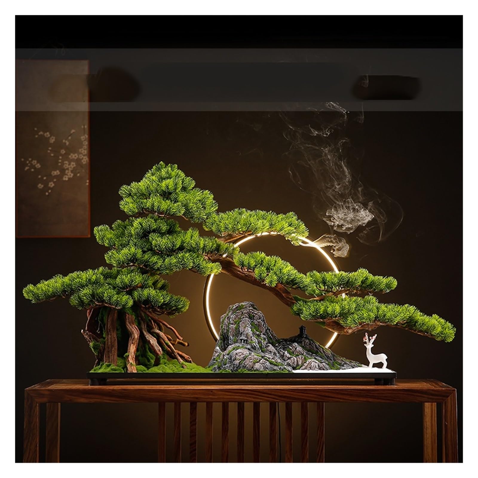 SWENEEN Artificial Small Bonsai Tree Simulation Tree Decoration Living Room Porch Office Decoration Company Hotel Landscaping Desktop Potted Plant Living Room Fake Plant Greenery,