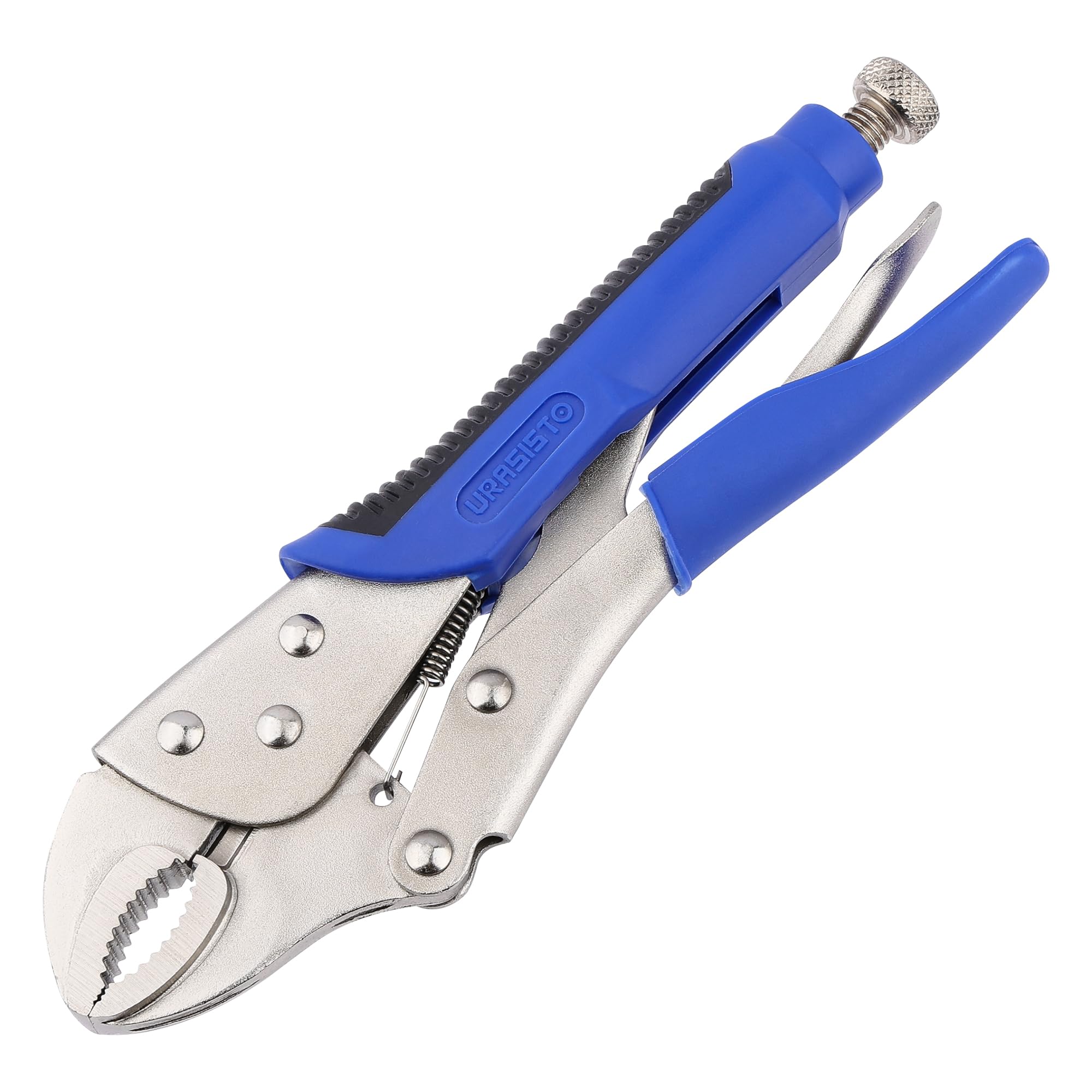 URASISTO 10-Inch Locking Pliers, Premium Alloy Steel Construction, Curved Jaw Locking Pliers with Wire Cutter, Quick Release, Fit for Clamping Twisting Welding, YST020312