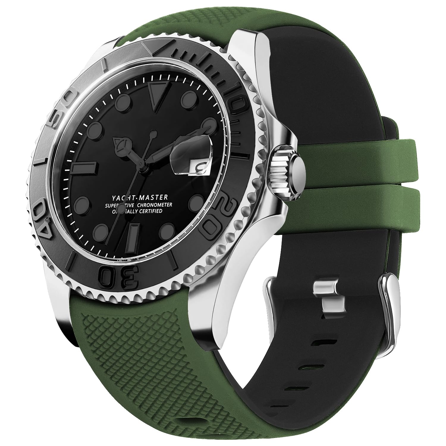 FullmosaFullmosa Watch Straps 22mm Silicone Smart Watch Strap No Gaps Compatible with Samsung Galaxy/Garmin for Men, Army Green