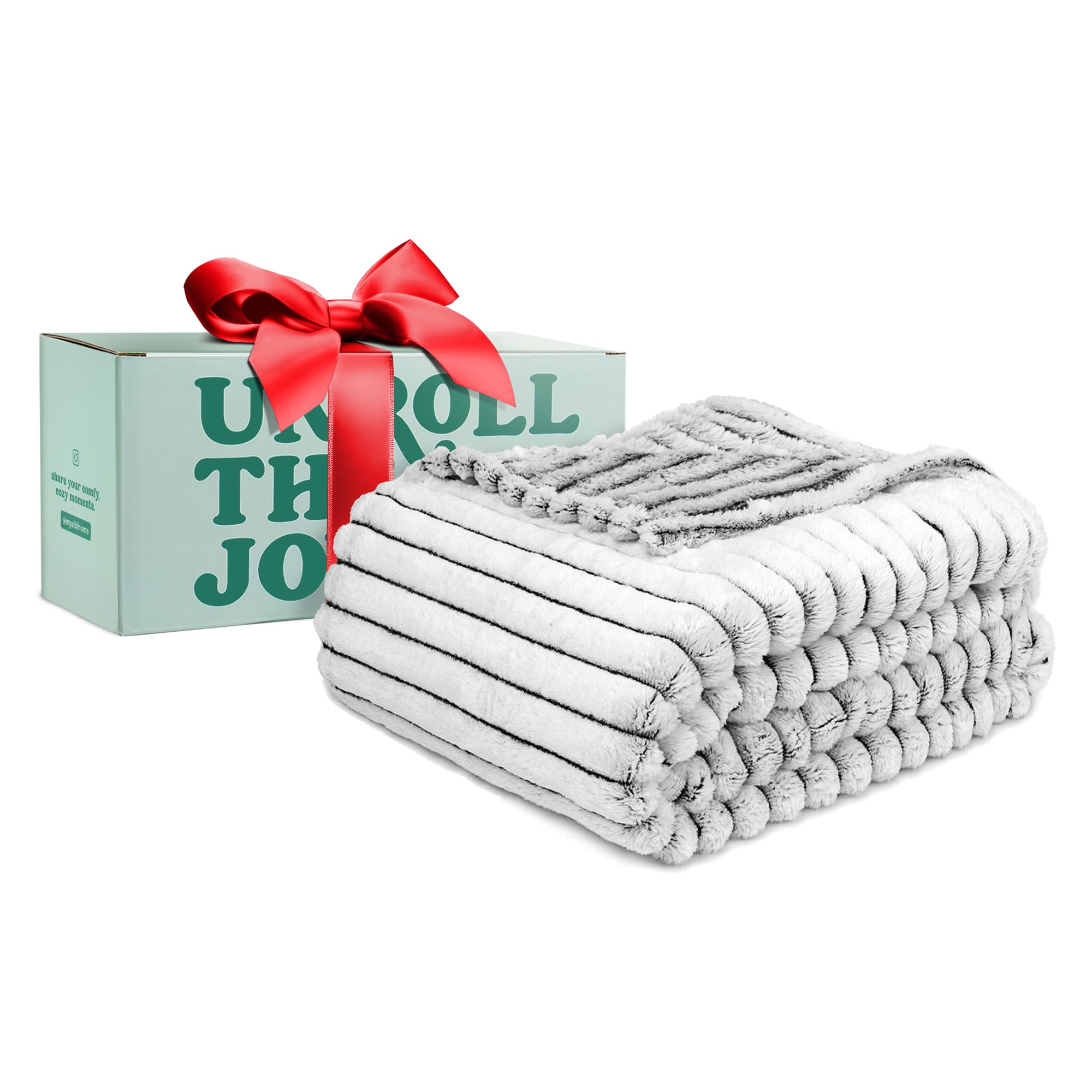 GO Premium Plush Soft Throw Blanket for Couch - Black and White Fleece Blanket for Living Room, Bedroom, Home Decor - Small Couch Blanket for Men, Women (50x60 Inches)