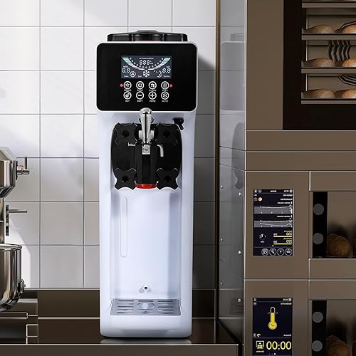 Miniatura 8 de VEVOR Máquina de helado comercial, rendimiento de 10.6 QTH, 1000 W de sabor único para encimera de helado suave, con tolva de 4 L cilindro de 1.6 L,
