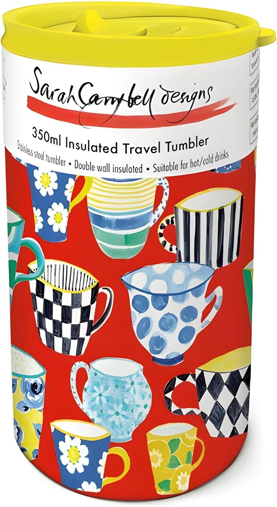 Museums & GalleriesInsulated Travel Tumbler - Coffee Break Design by Sarah Campbell - Colourful Mugs - 350ml Stainless Steel Cup - Re-Usable Mug