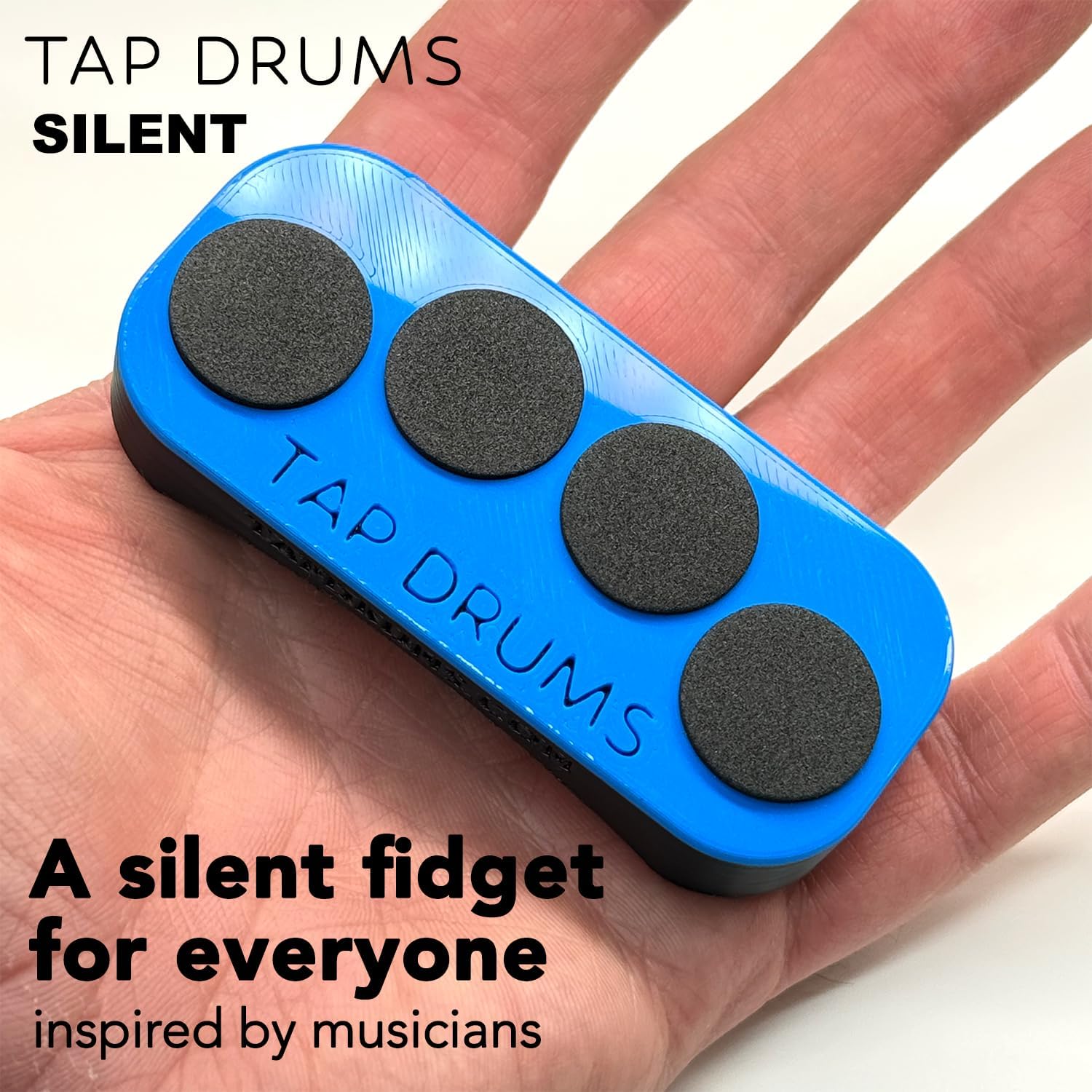 Silent - A Silent Fidget for Everyone, Inspired by Musicians - Great Gift Durable - Pocket Size (Blue)