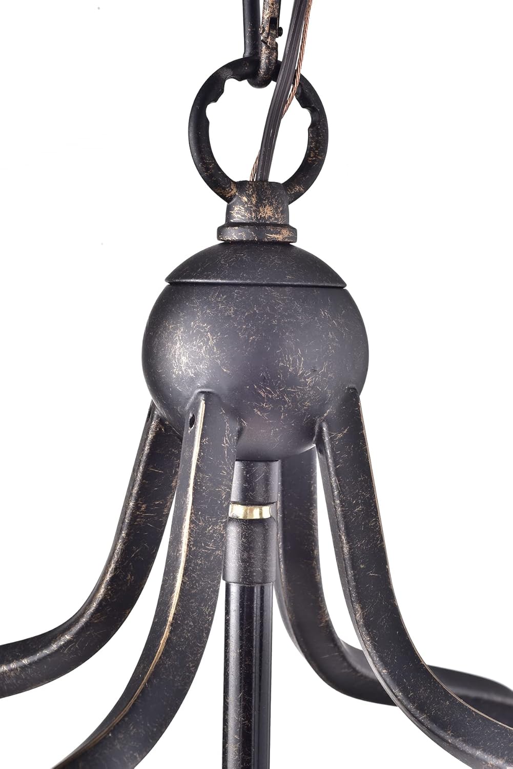 Close-up of the chain and canopy connection point