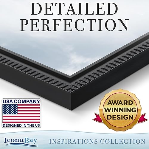 Miniatura 10 de Icona Bay - Portarretratos blanco de 5 x 7 pulgadas, moldura bellamente detallada, contemporáneo, montaje en pared o mesa, colección Inspirations