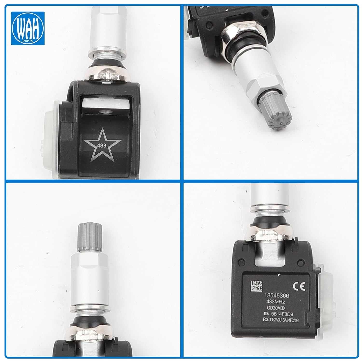 433MHz TPMS Sensors Compatible with 2020-2025 Chevrolet Silverado GMC Sierra 1500 2500HD 3500 HD 2021-2022 Cadillac Escalade ESV 4 Pcs 86803857