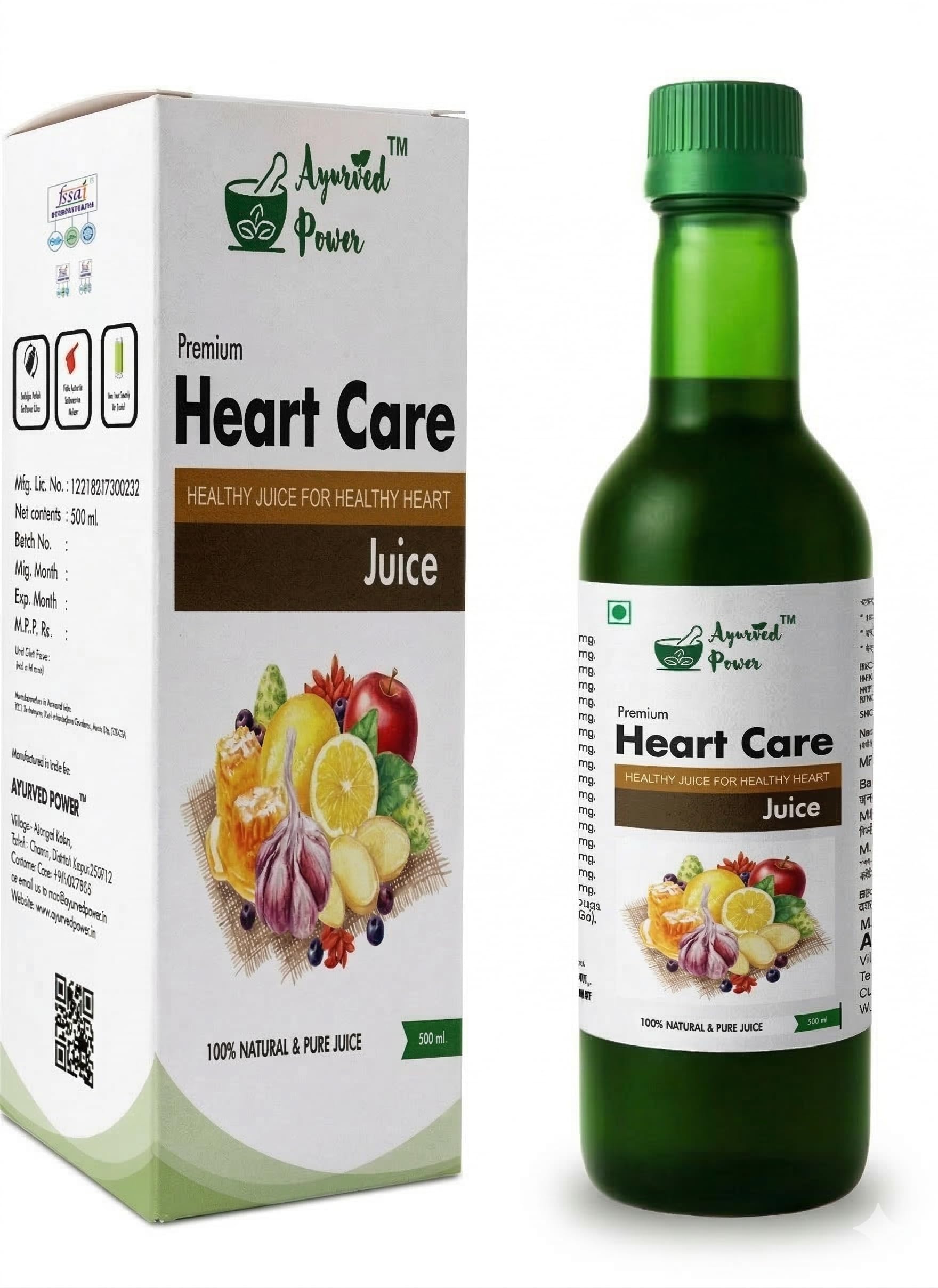 Ayurved Power Premium Heart Care Juice 500ml | Supports Healthy Heart Function & Cholesterol Balance | Improves Blood Circulation | Garlic, Lemon, Ginger, Apple, Honey & Cinnamon | No Added Sugar-image-13