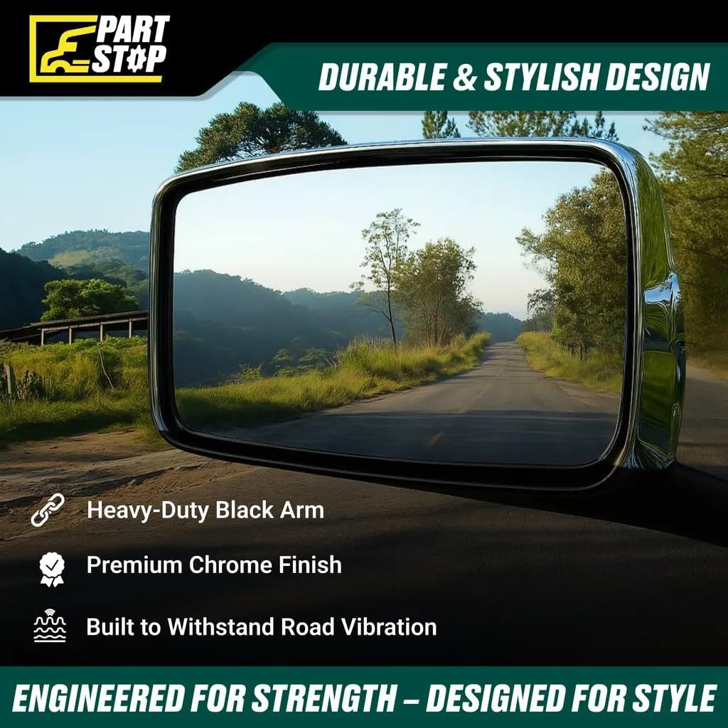 Driver-Side Hood Mirror For Volvo VNL 2019+ | Chrome Heated Manual Assembly | Aftermarket Replacement for 84723681 82361058 VL-1601A-LS32