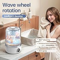 Vista 2 de Portable Washing Machine, Compact Mini Washing Machine for Delicates & light garments, Cordless Portable Washer, 1.4L White Mini Washer, Great for
