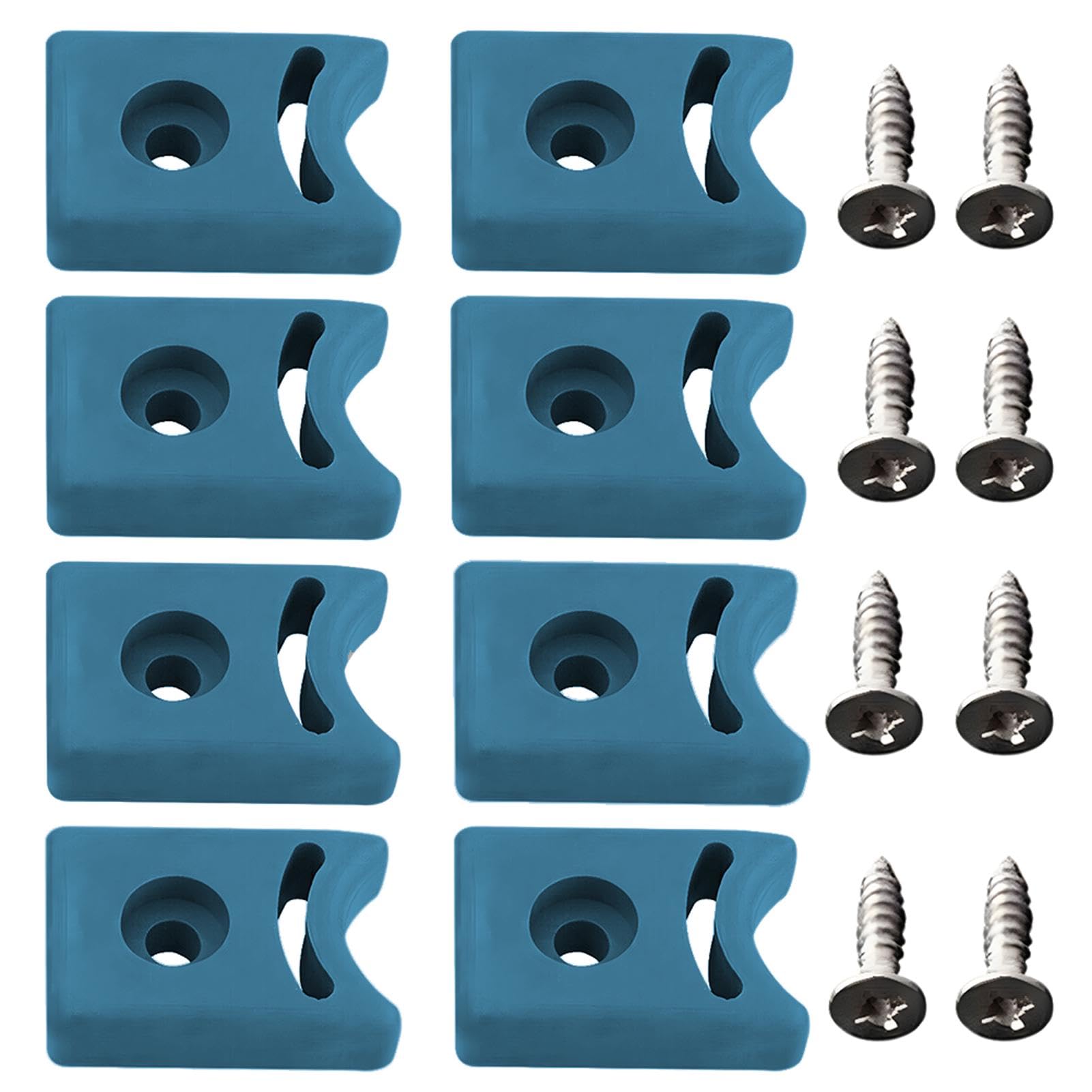 8pcs Blue Plastic Universal Bathroom Door Stop with Screw for Shower Rooms and Glass Doors