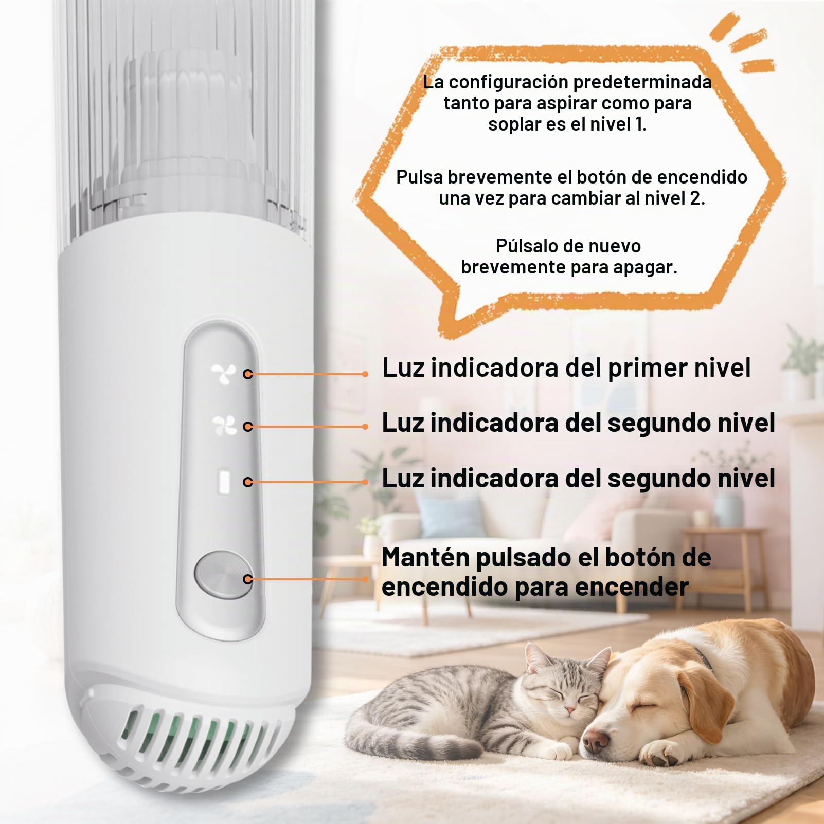 Cepillo de vacío para pelo de perro de 4 en 1, cepillo liso autolimpiante para el aseo y muda, elimina el pelo suelto, caspa, subpelo y enredos, herramienta de aseo para la muda de los perros