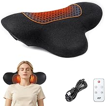 Upgraded 3-in-1 Neck Massager Pillow with Remote Adjustable Cordless Neck Massager with Heat, Vibration & Traction, Neck Traction Device for Decompression & Deep Tissue, Home Office Use