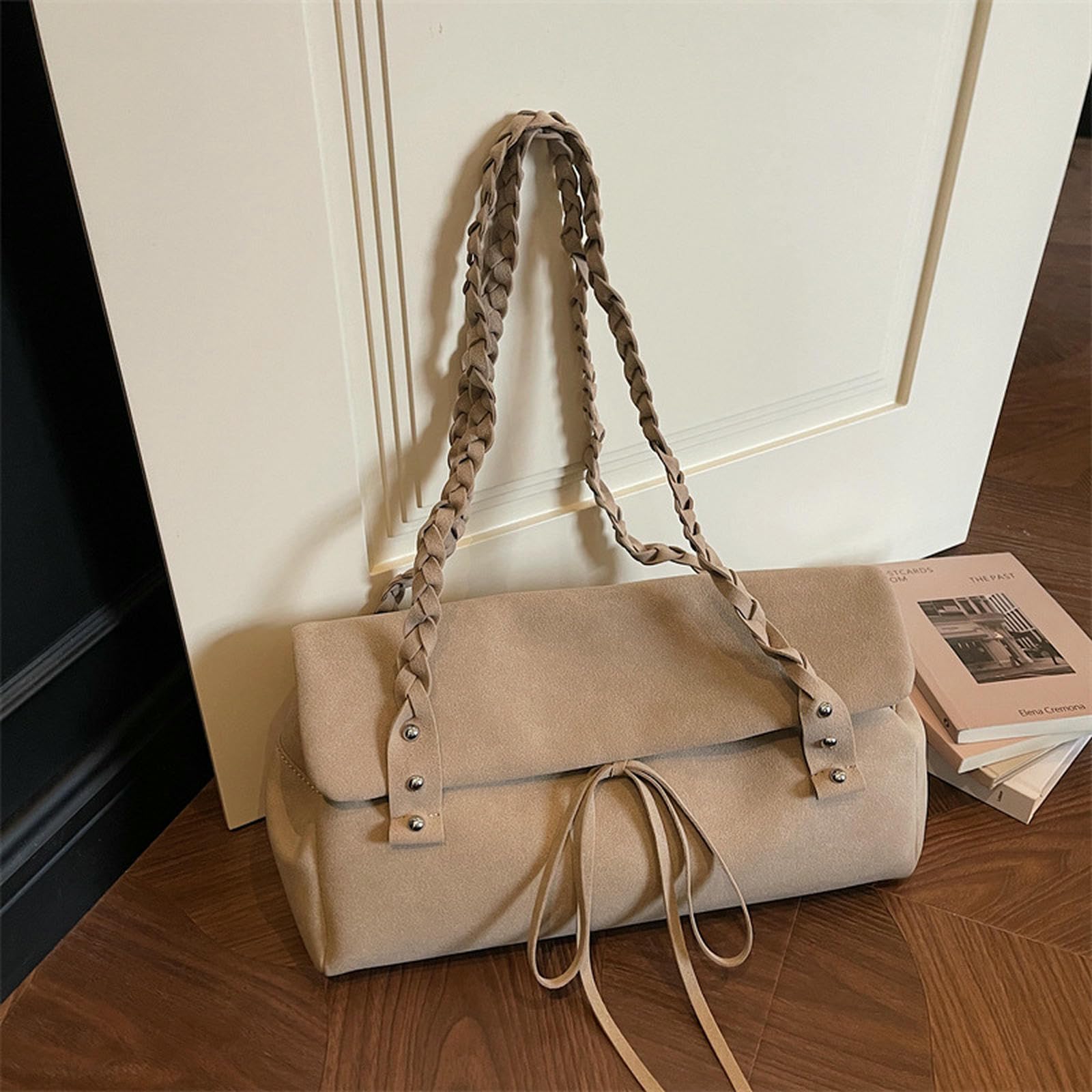 Damen Handtasche Retro-achseltasche Mit Großem Fassungsvermögen, Damen-pendlertasche, Einfache Tragetasche, Umhängetasche-Khaki